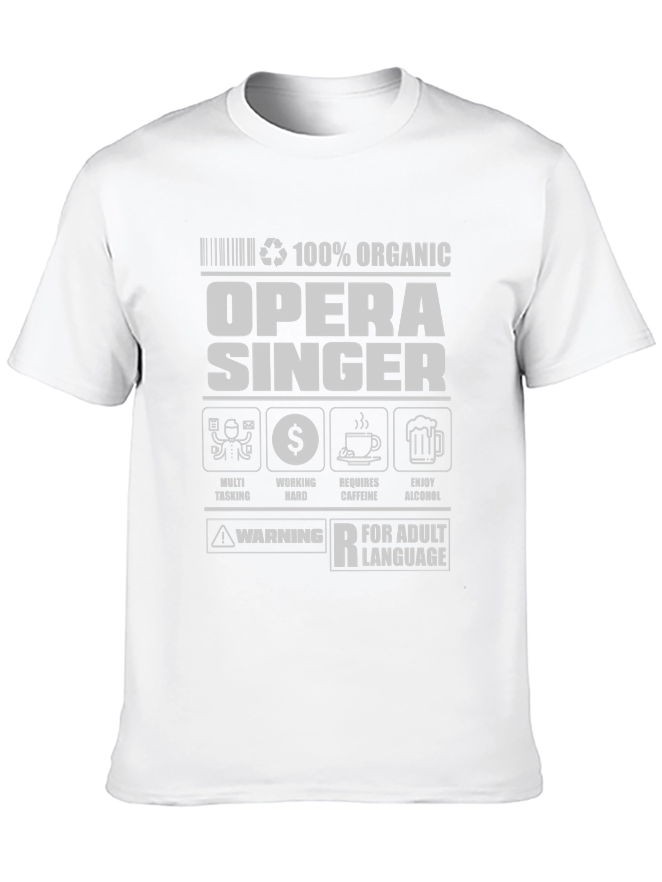 Black Opera Singer 100% Organic Adult Humor T-Shirt view 10