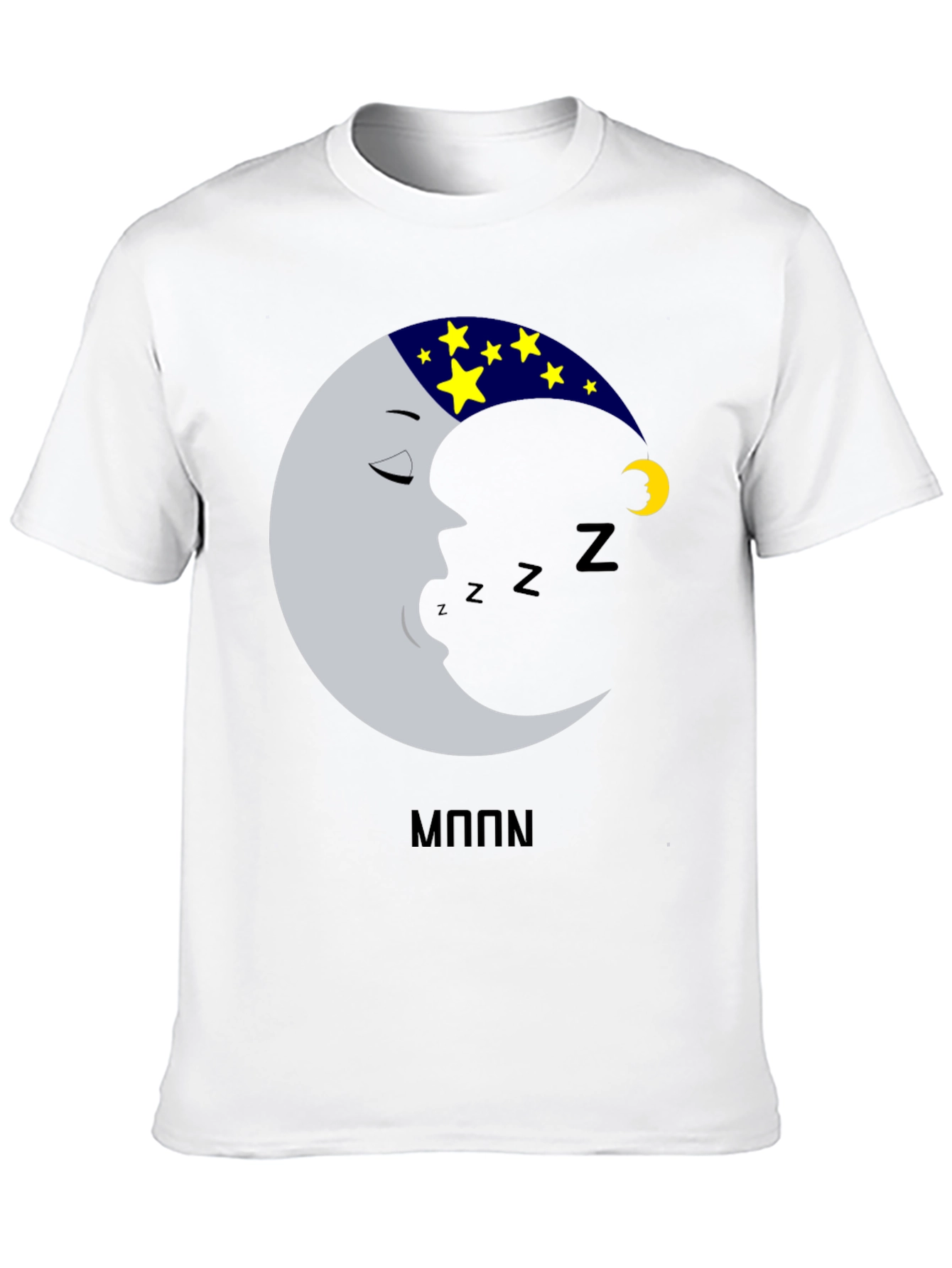 Black Sleeping Moon T-Shirt - Dreamy Design view 10