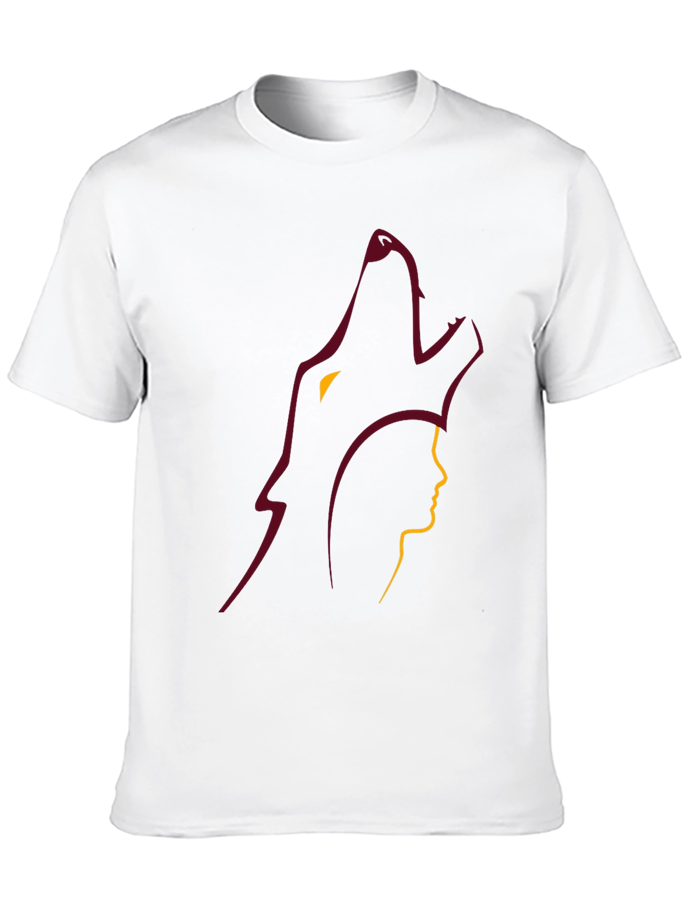 Black Wolf and Woman Graphic Black Tee view 10