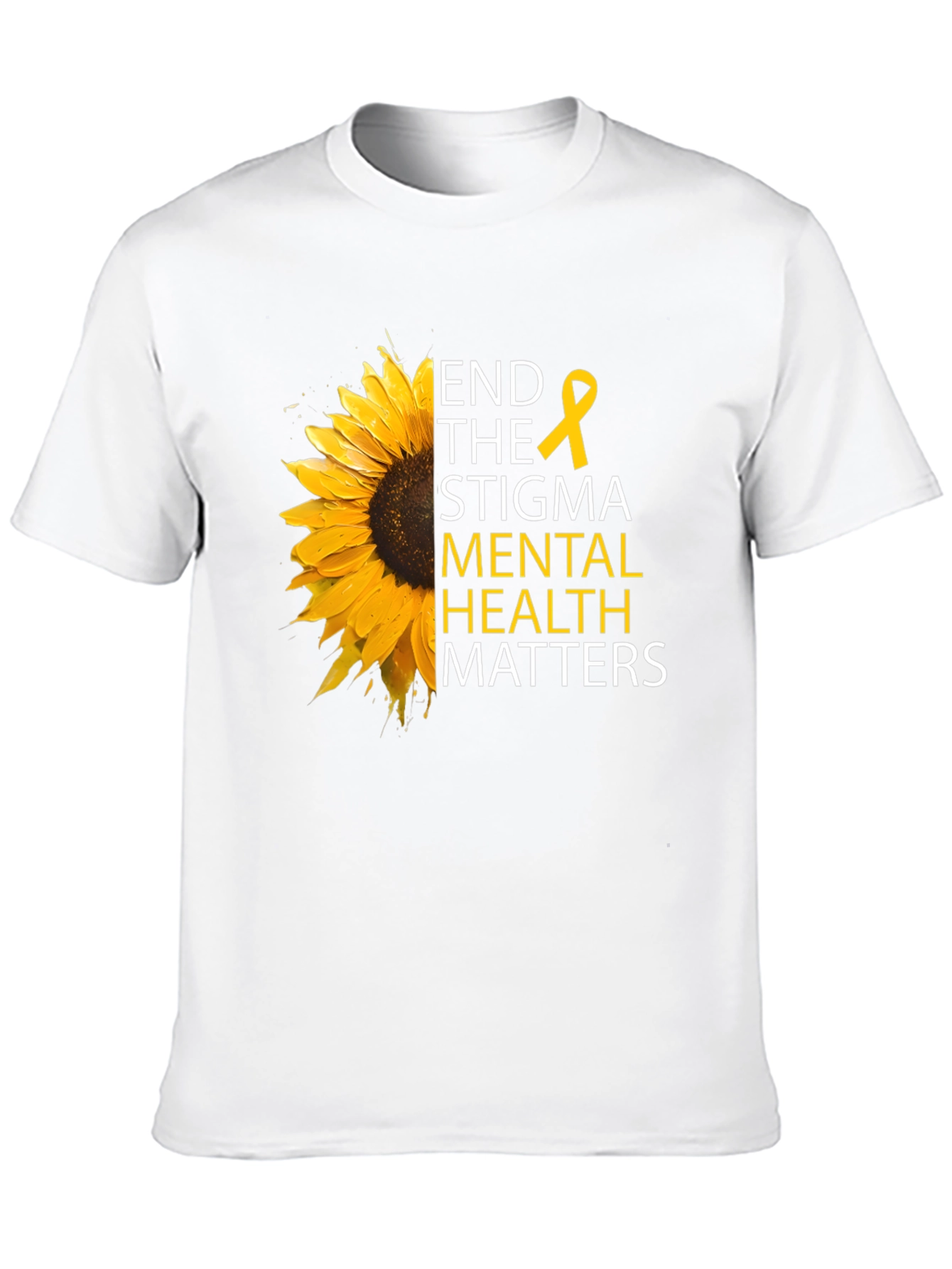 Black Mental Health Matters Sunflower T-Shirt view 10