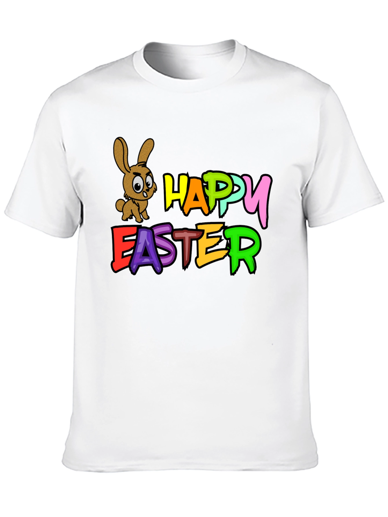 Black Happy Easter Bunny Black T-Shirt view 10