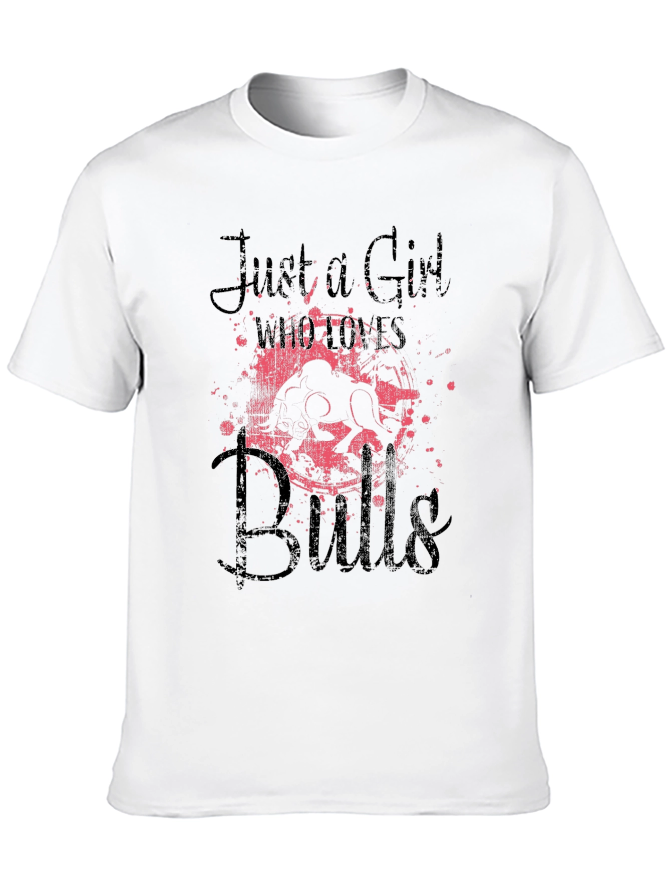 Just A Girl Who Loves Bulls Graphic Tee - Black - 10