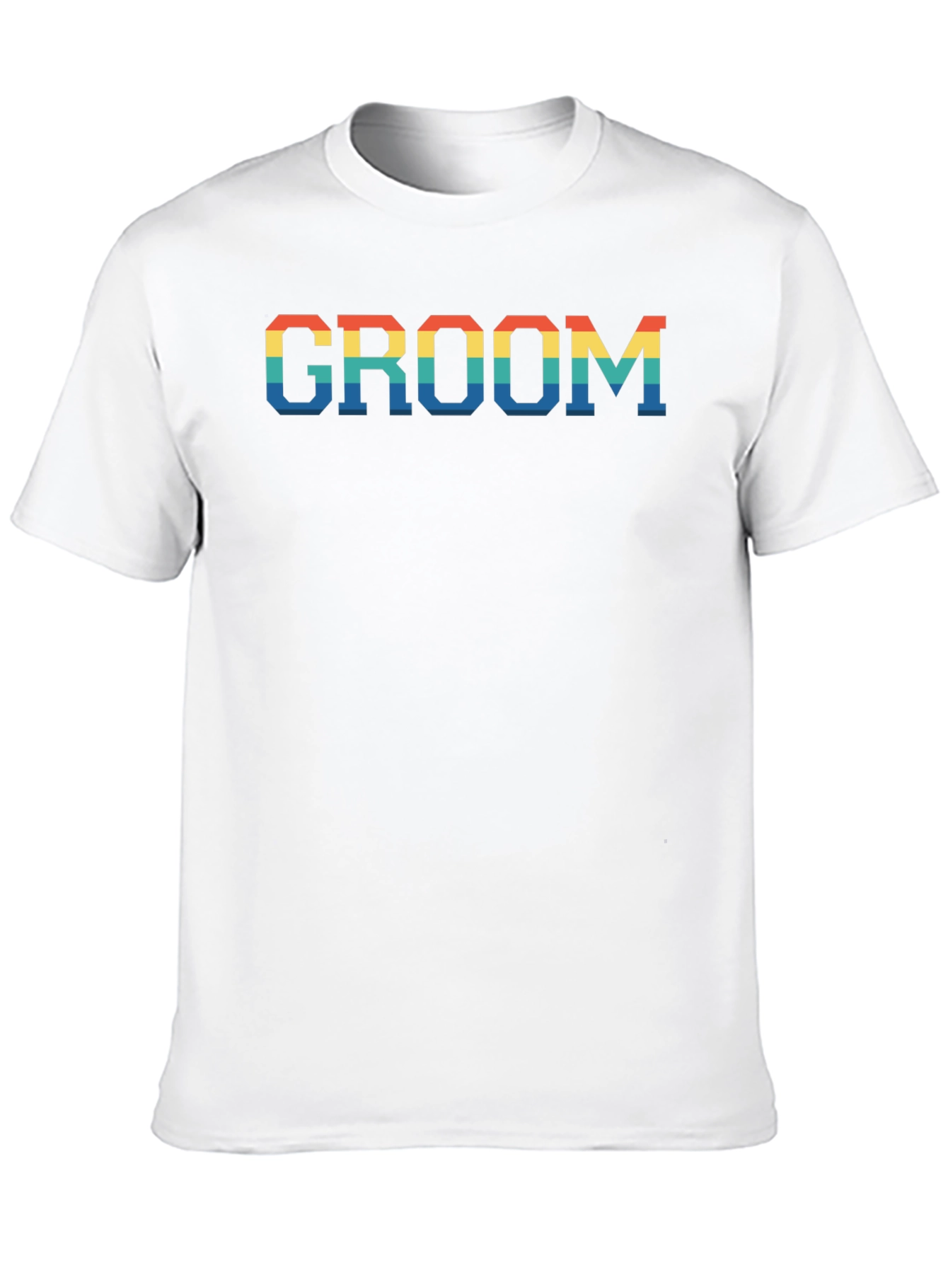 Black Groom Rainbow Text Print Black T-Shirt view 10
