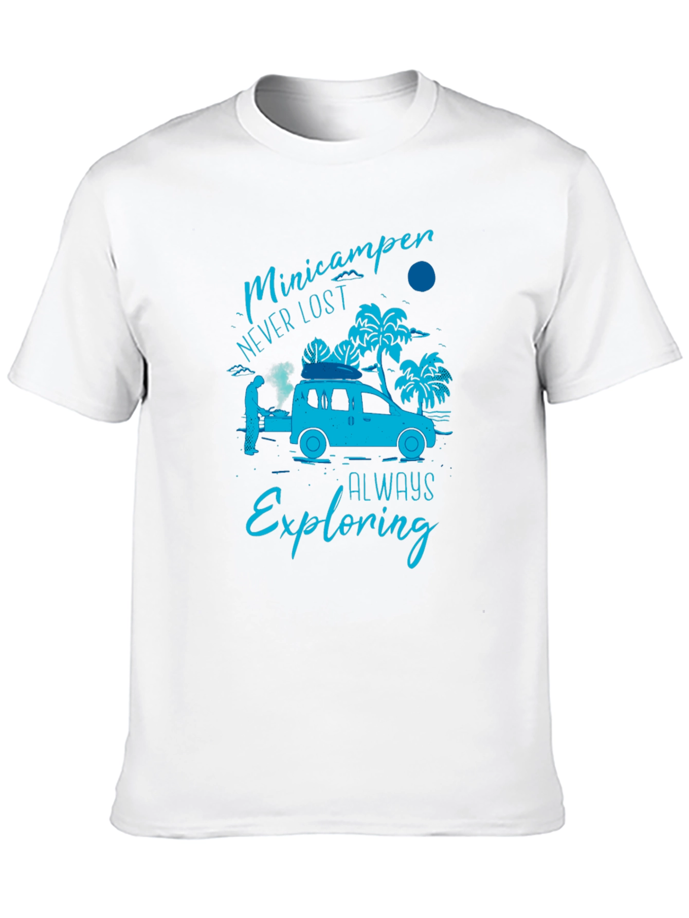 Black Minicamper Adventure T-Shirt: Never Lost, Always Exploring view 10