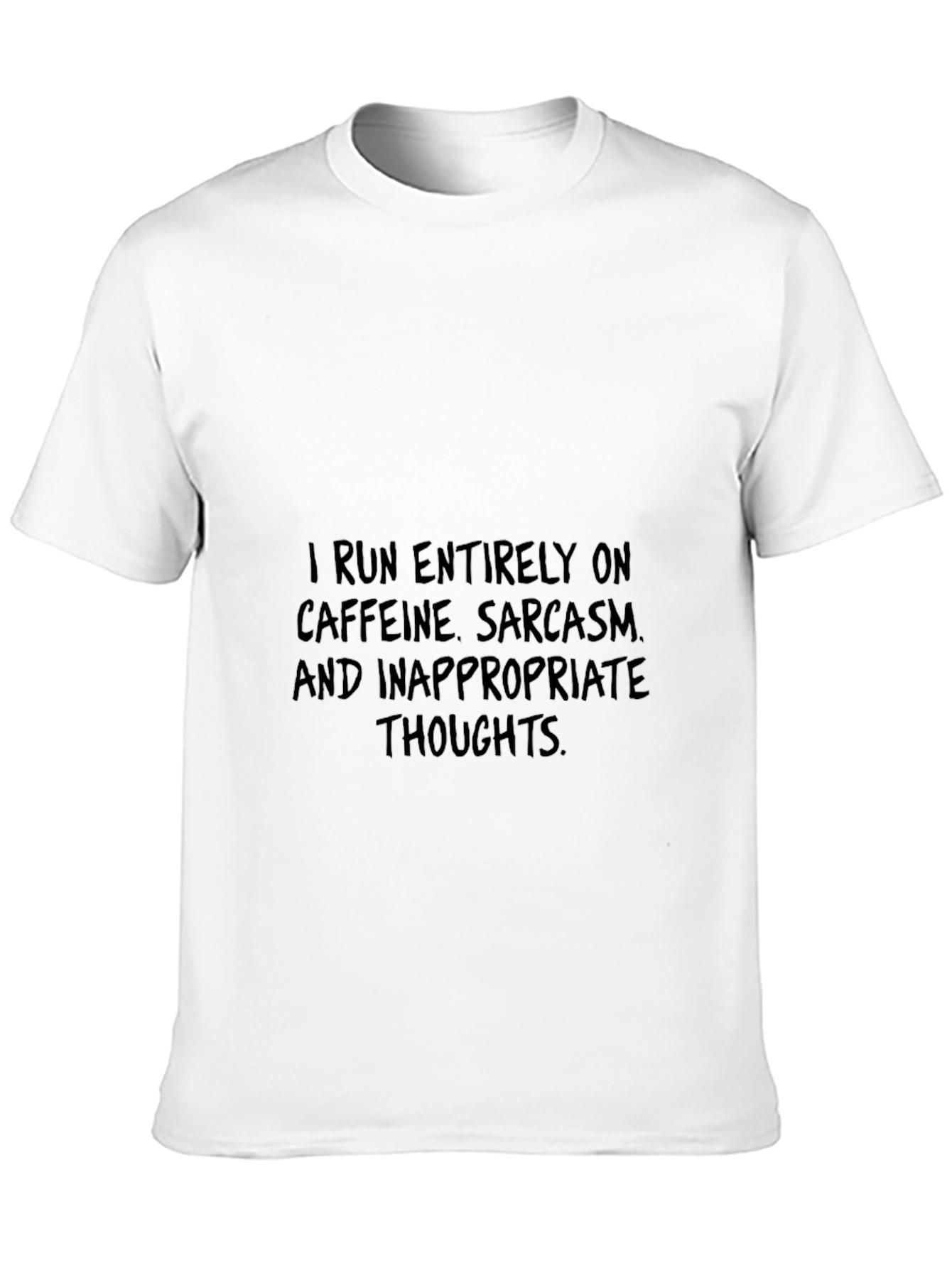 Black Caffeine Sarcasm Inappropriate Thoughts Black T-Shirt view 10