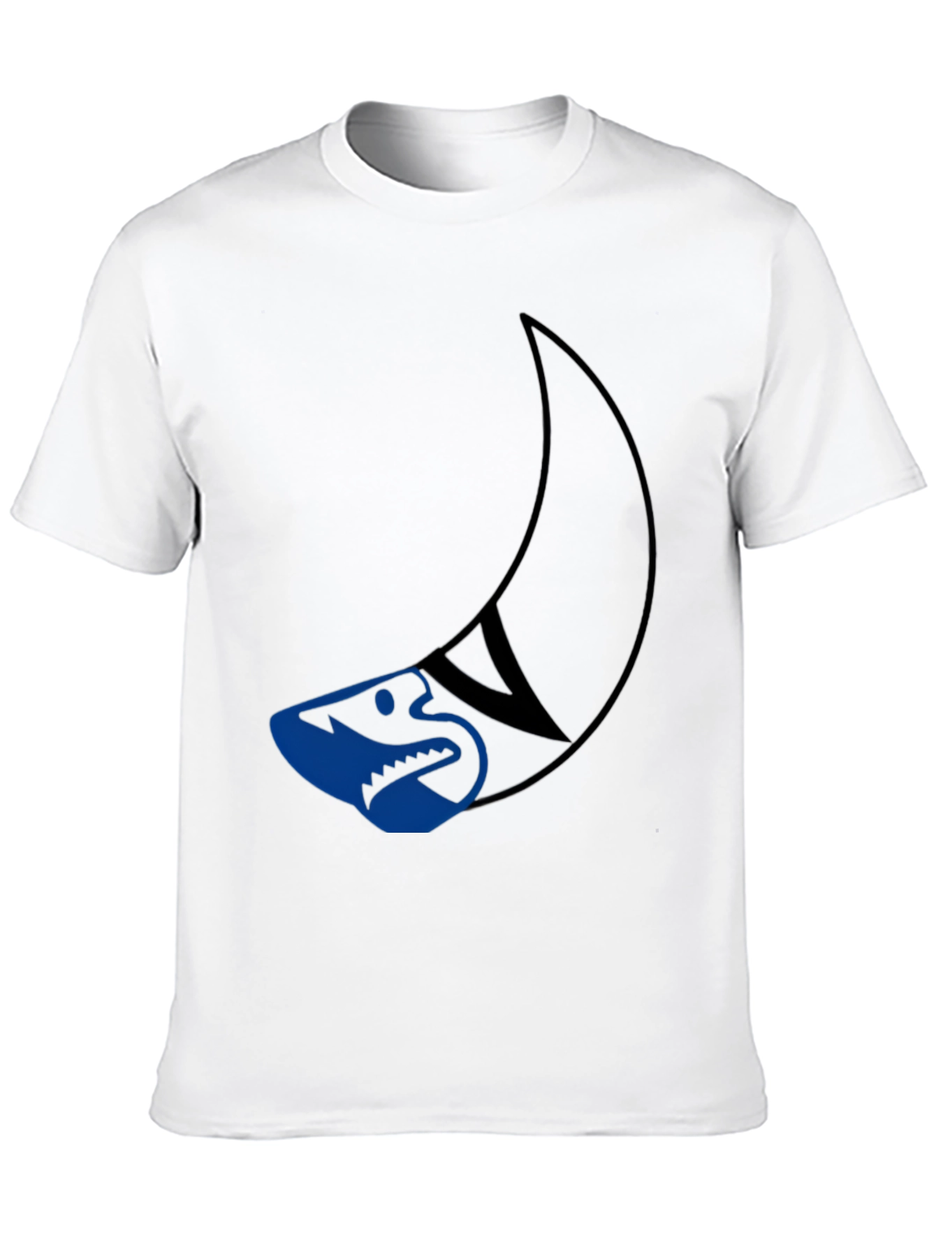 Black Cool Shark Graphic Tee - Black Cotton T-Shirt view 10