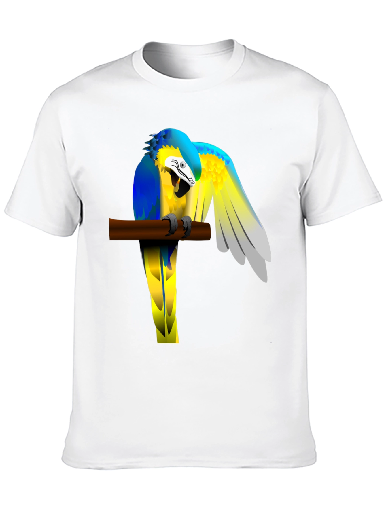 Black Parrot Perch Graphic Tee - Unique Bird Lover T-Shirt view 10