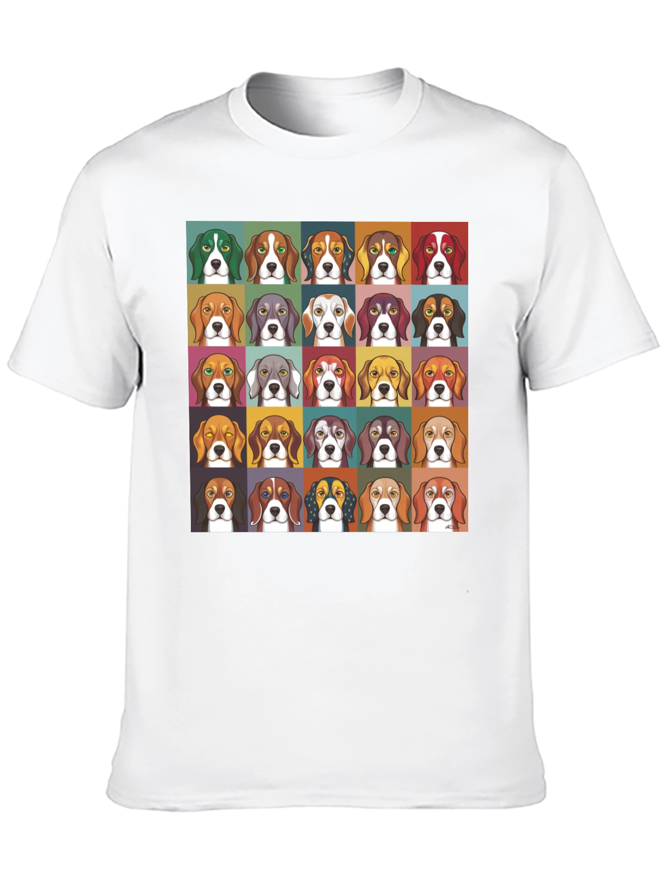 Black Beagle Dog Breed Colorful Pop Art T-Shirt view 10