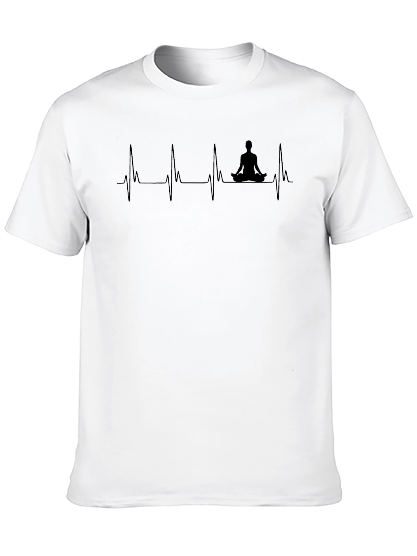 Black Yoga Heartbeat Graphic T-Shirt view 10
