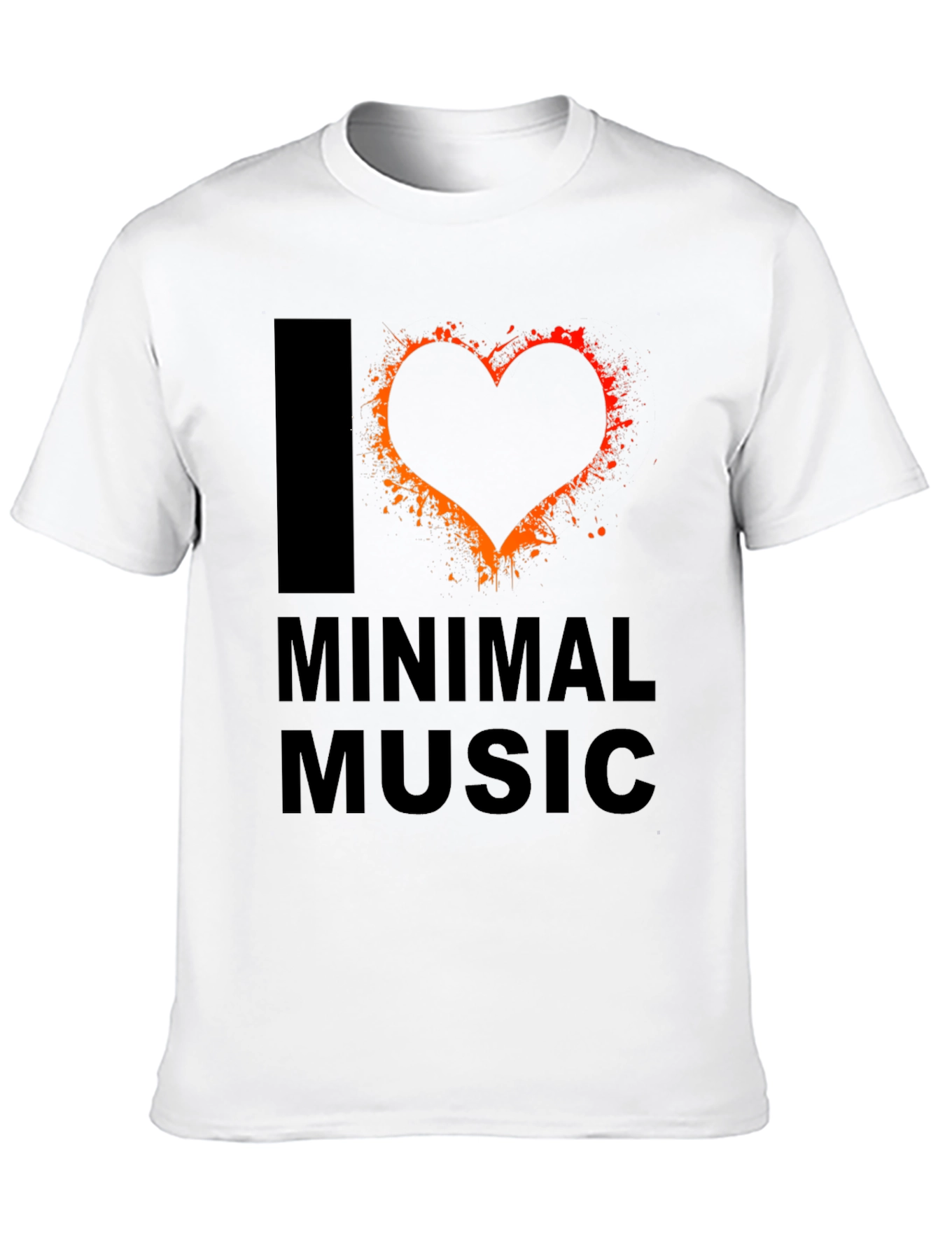 Black I Love Minimal Music T-Shirt - Unique Graphic Tee view 10