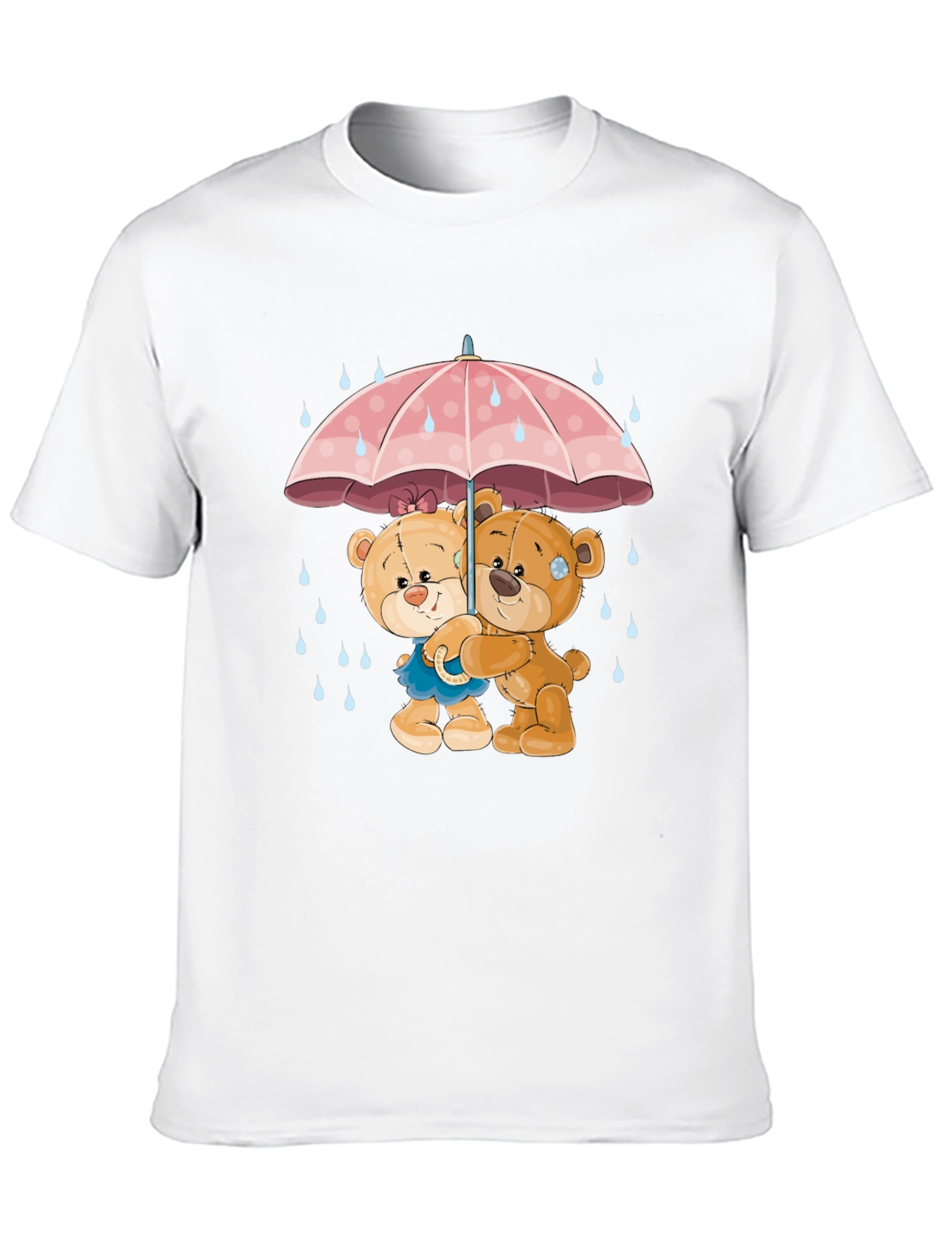 Black Cute Teddy Bears Under Umbrella Graphic T-Shirt view 10
