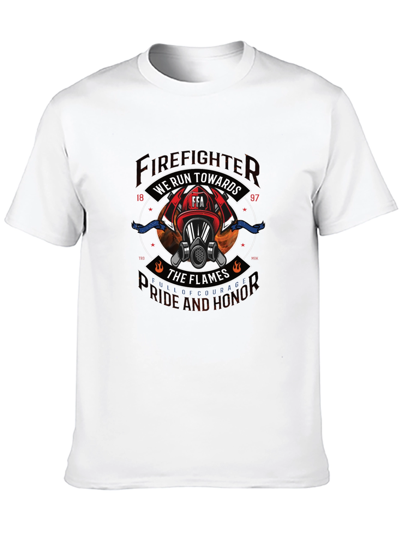 Black Firefighter We Run Towards the Flames Graphic Tee view 10