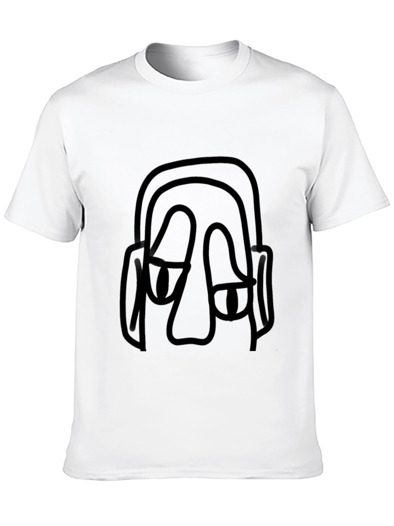 Black Abstract Face Black T-Shirt view 10