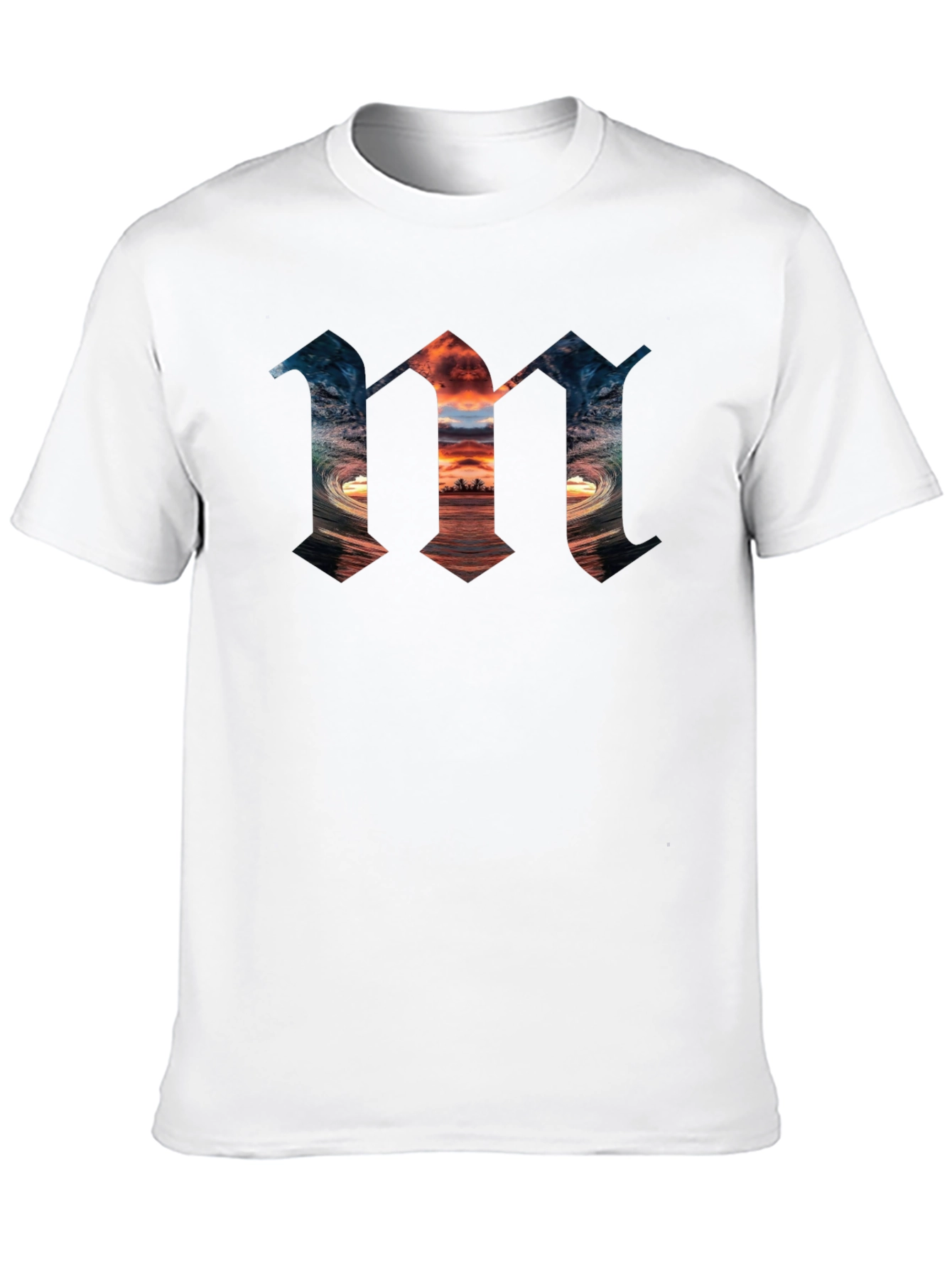 Black Ocean Wave "M" Graphic Tee - Black view 10