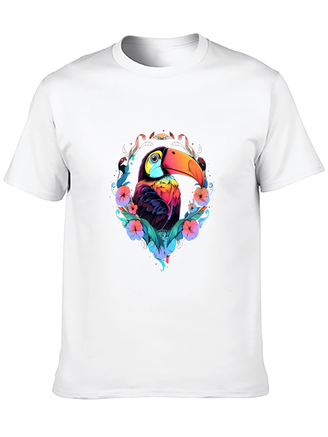Black Vibrant Toucan Graphic Black T-Shirt view 10
