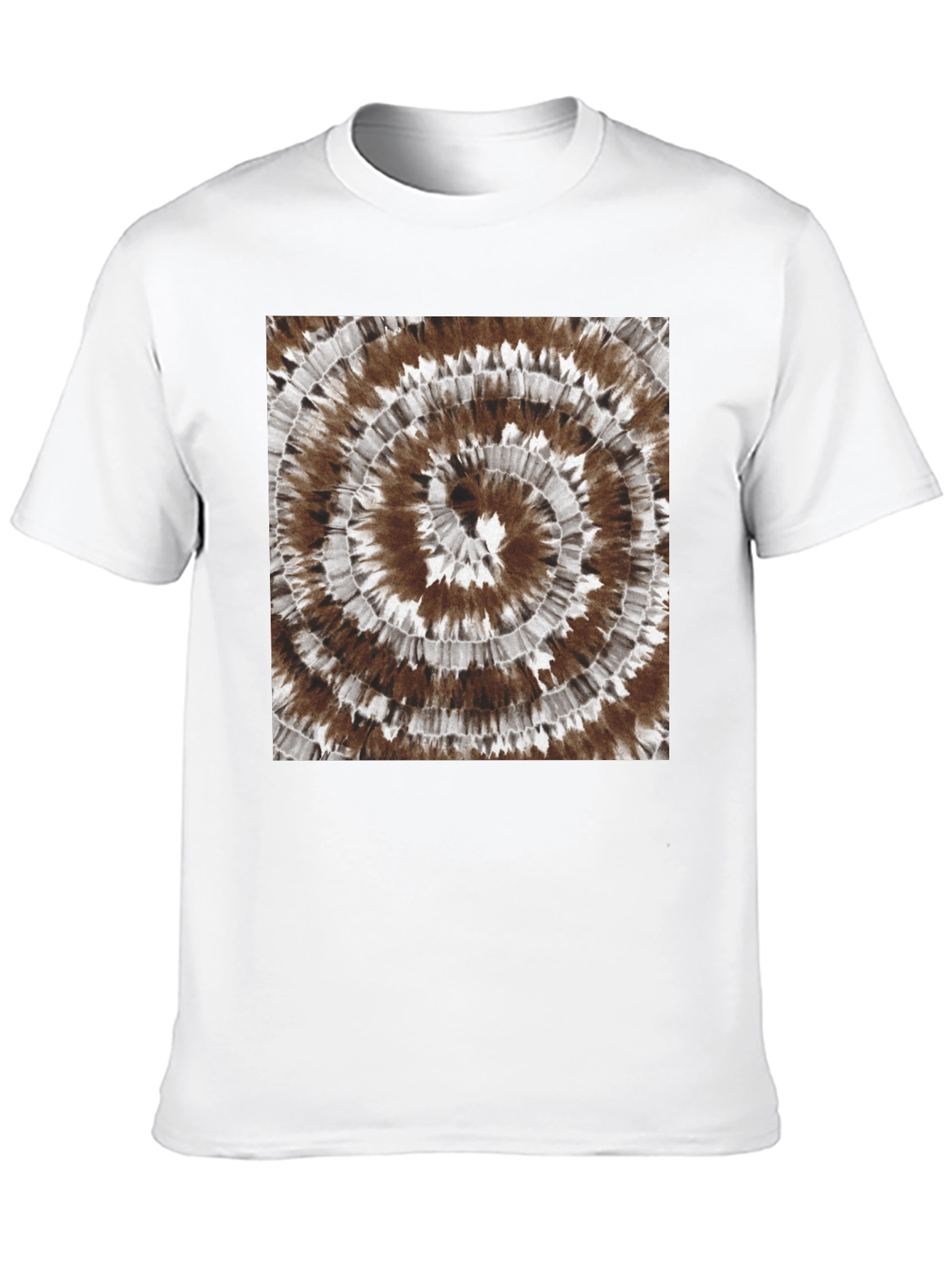 Black Tie-Dye Spiral Graphic Tee - Casual Black Cotton T-Shirt view 10