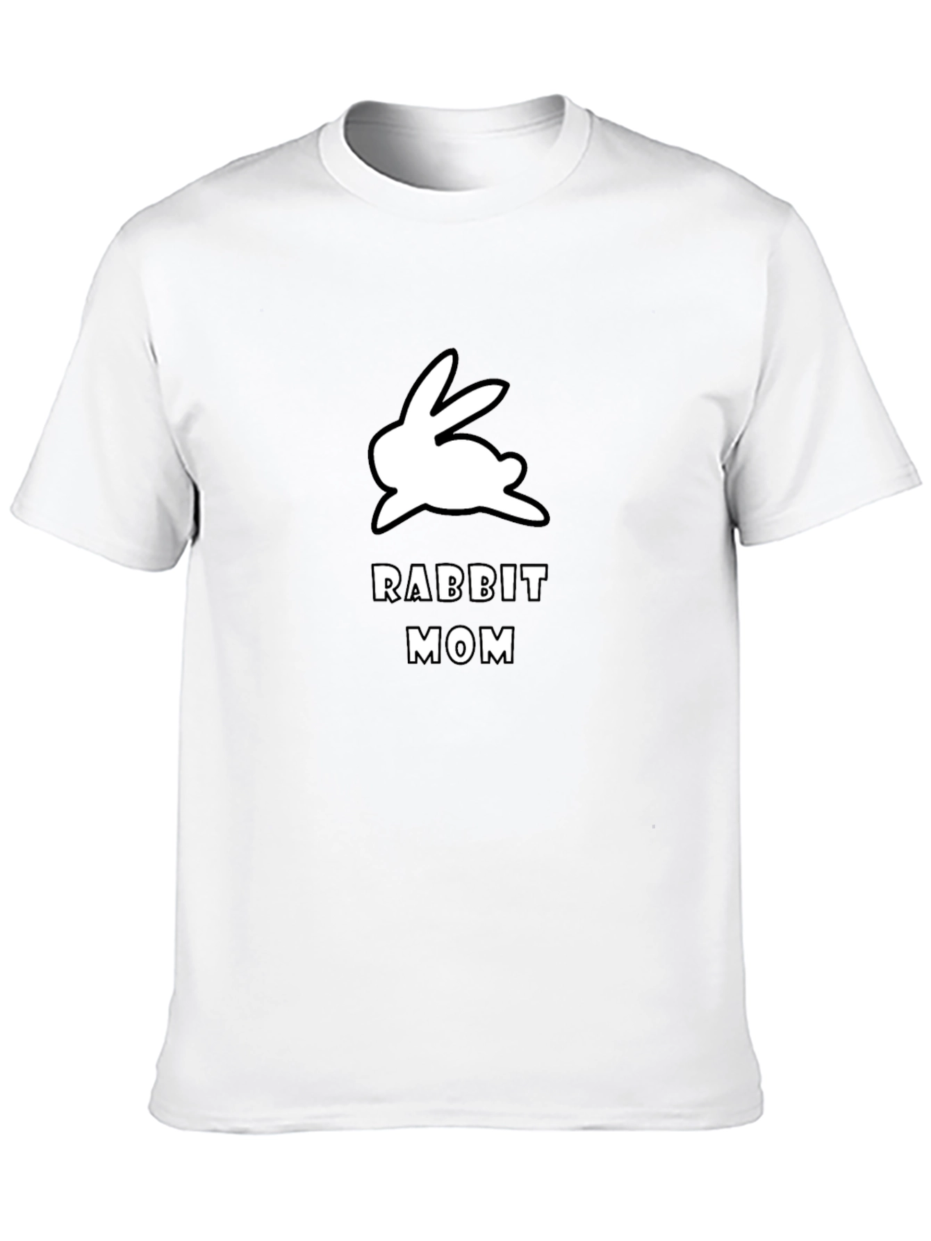 Black Rabbit Mom Graphic Tee - Black Cotton T-Shirt view 10
