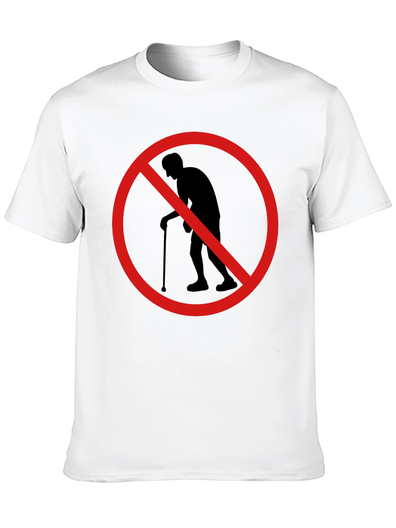 Black Men's Novelty Black T-Shirt - No Old People Allowed view 10