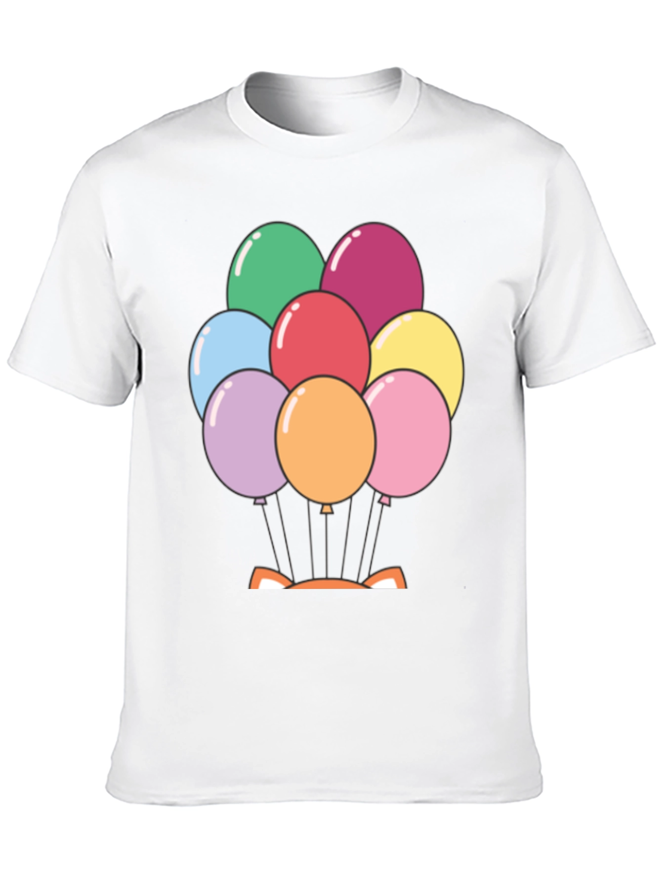 Black Balloon Fox Graphic Tee - Fun Novelty Shirt view 10