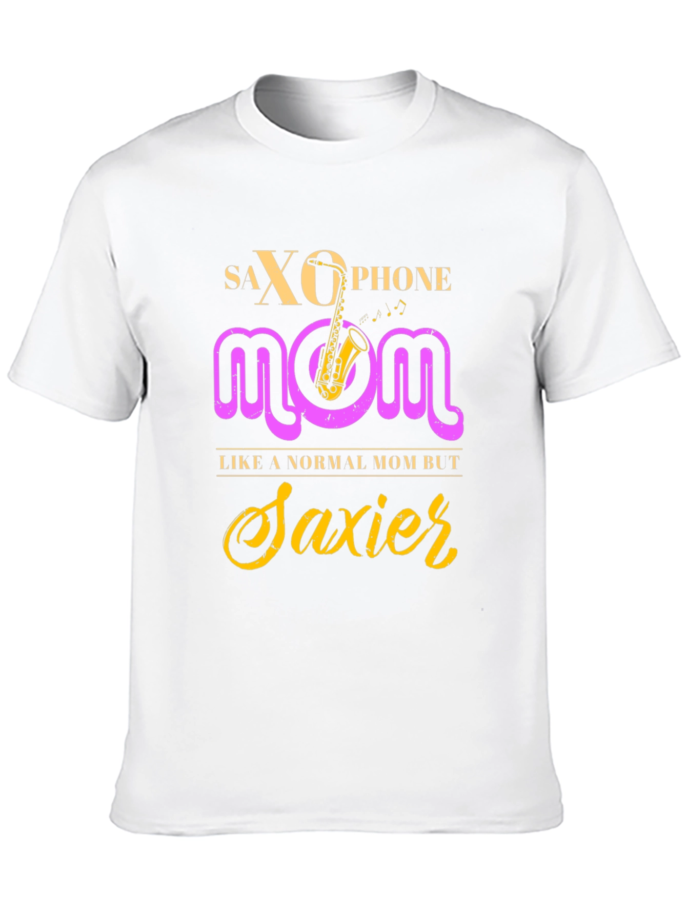 Black Saxophone Mom Graphic T-Shirt - Musician's Apparel view 10