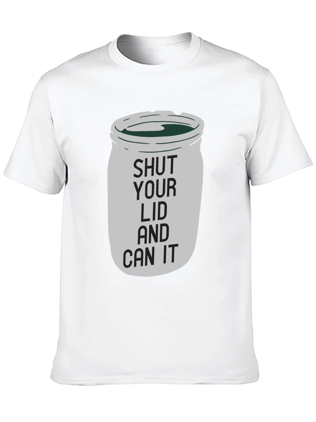 Black Shut Your Lid and Can It Funny Graphic T-Shirt view 10