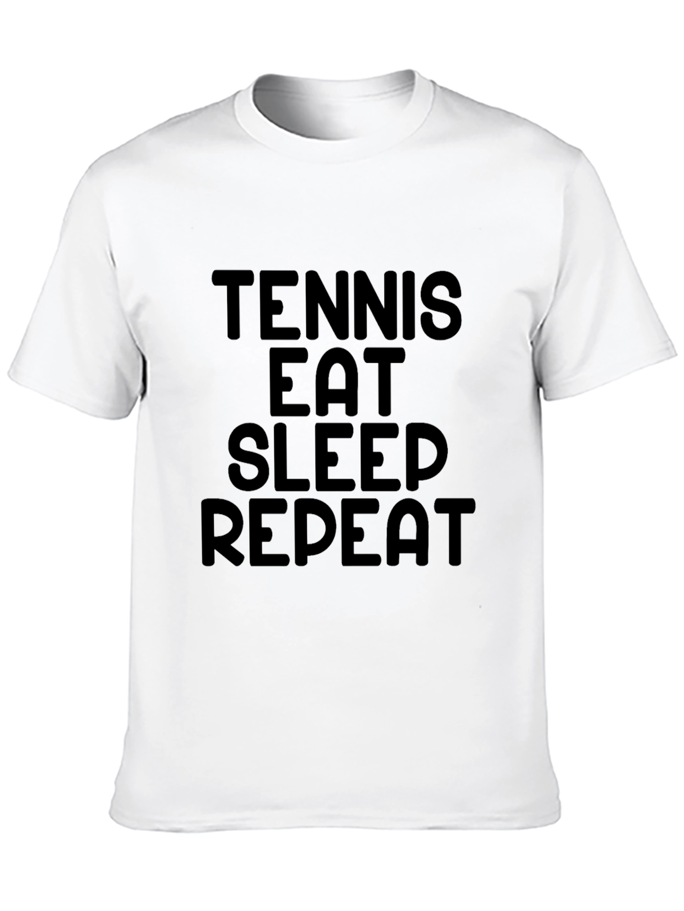 Black Tennis Eat Sleep Repeat Black Graphic T-Shirt view 10