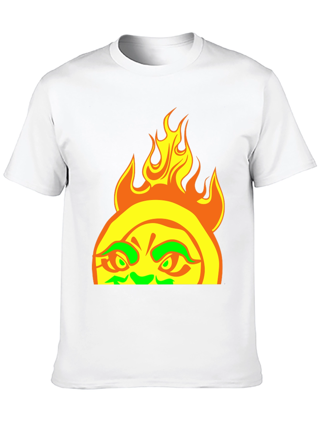 Black Fiery Sun Graphic Tee - Bold Black T-Shirt view 10