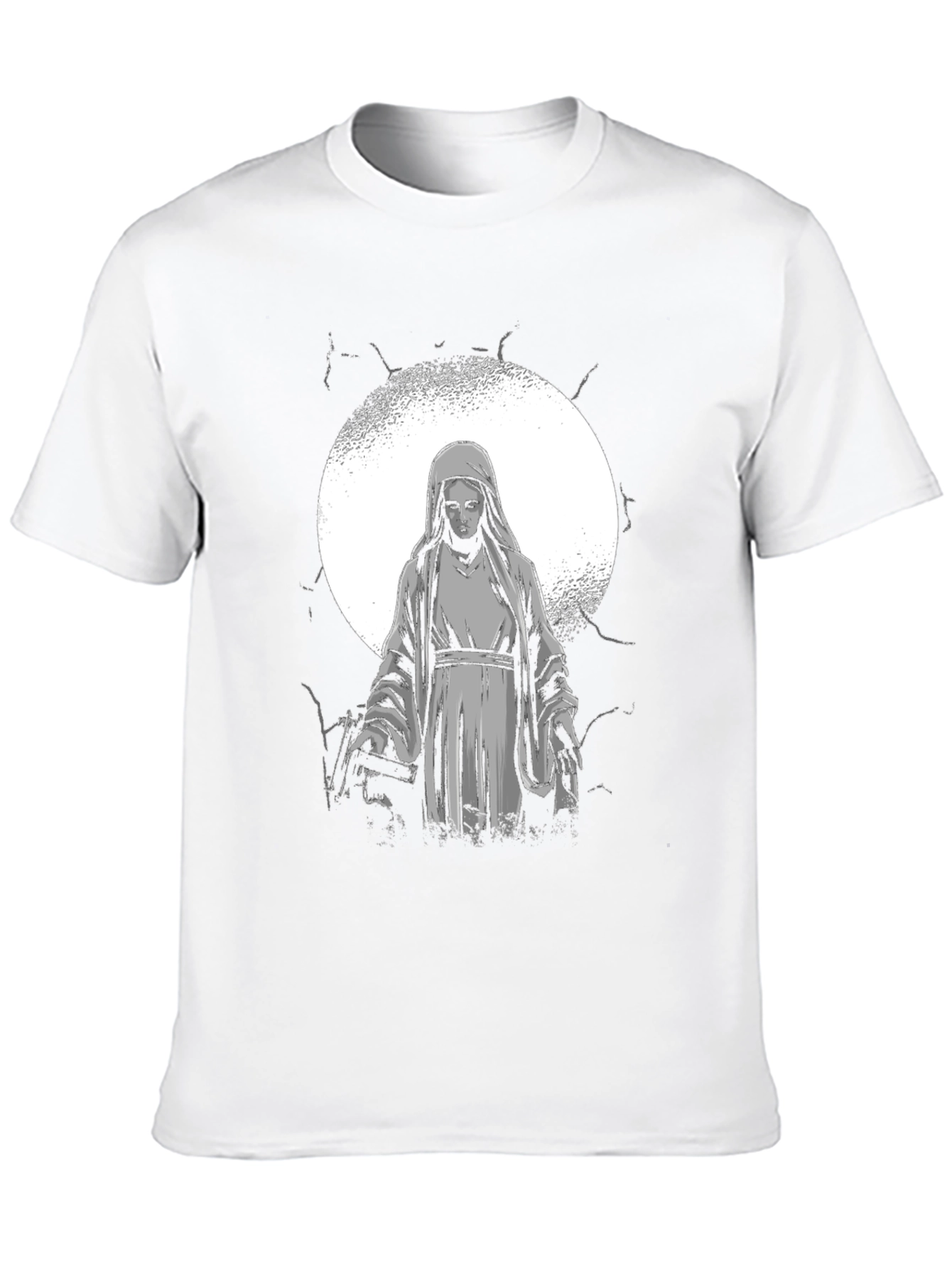 Black Virgin Mary Graphic Print Black T-Shirt view 10