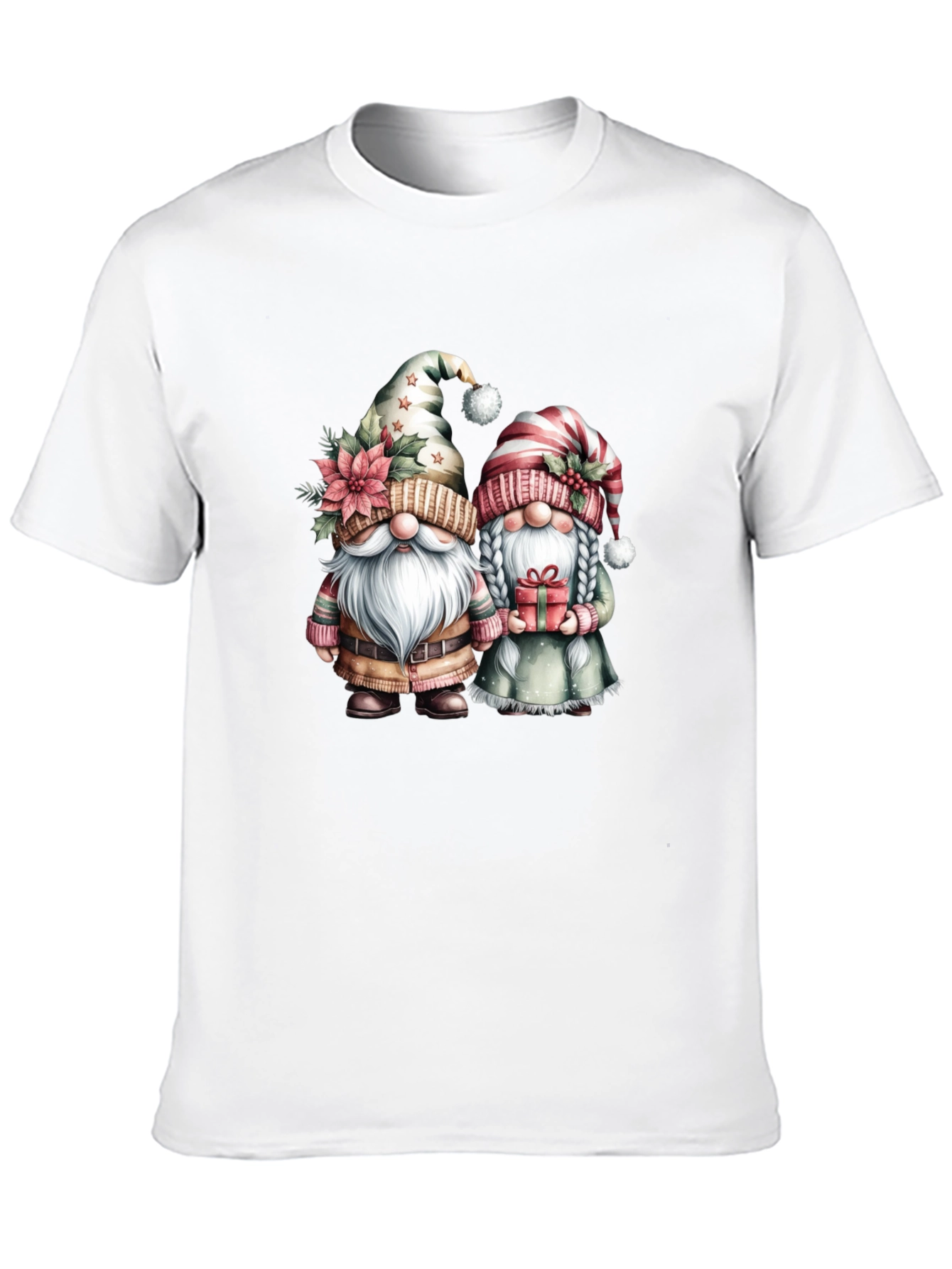 Black Festive Gnome Couple T-Shirt view 10
