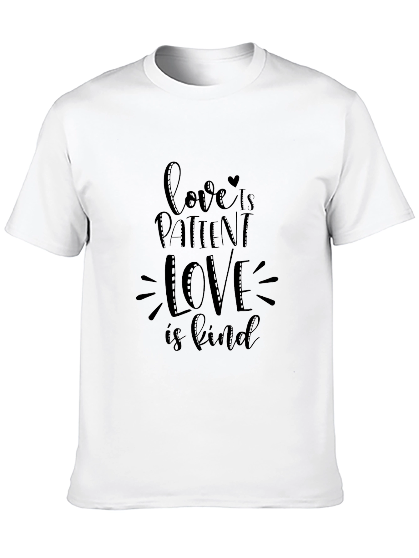Black Love Is Patient Black Graphic Tee view 10