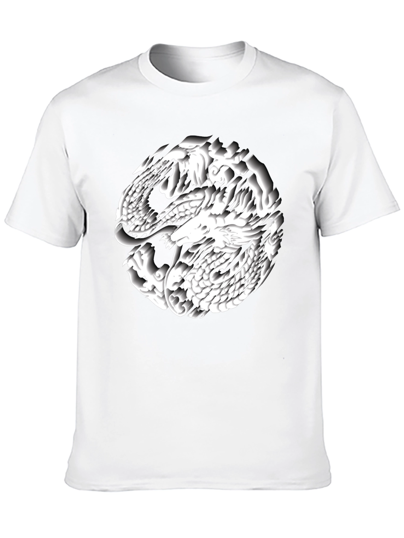 Black Dragon Circle Graphic Tee - Black Cotton Blend view 10