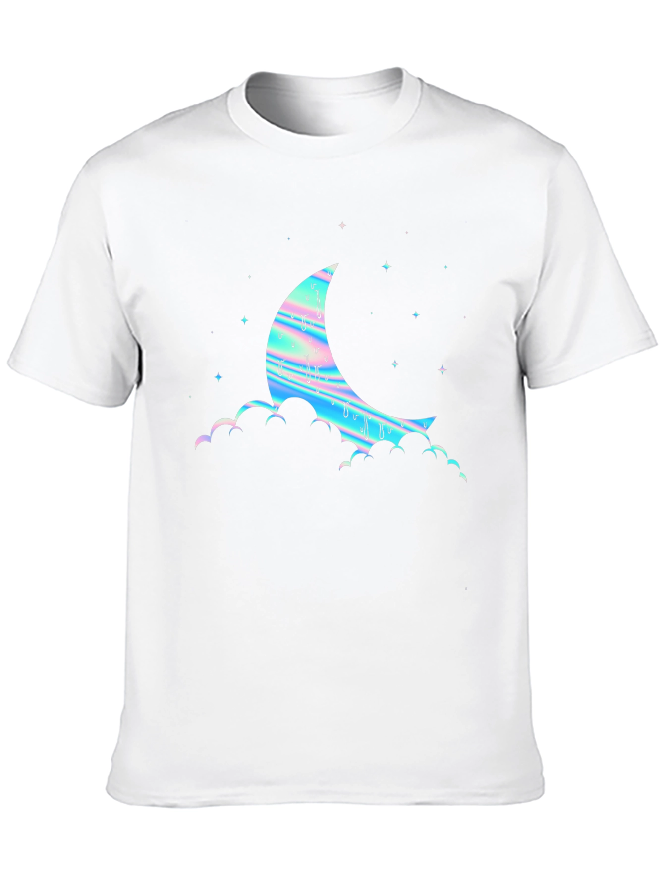 Black Dreamy Moon Graphic Tee - Black Cotton Blend view 10