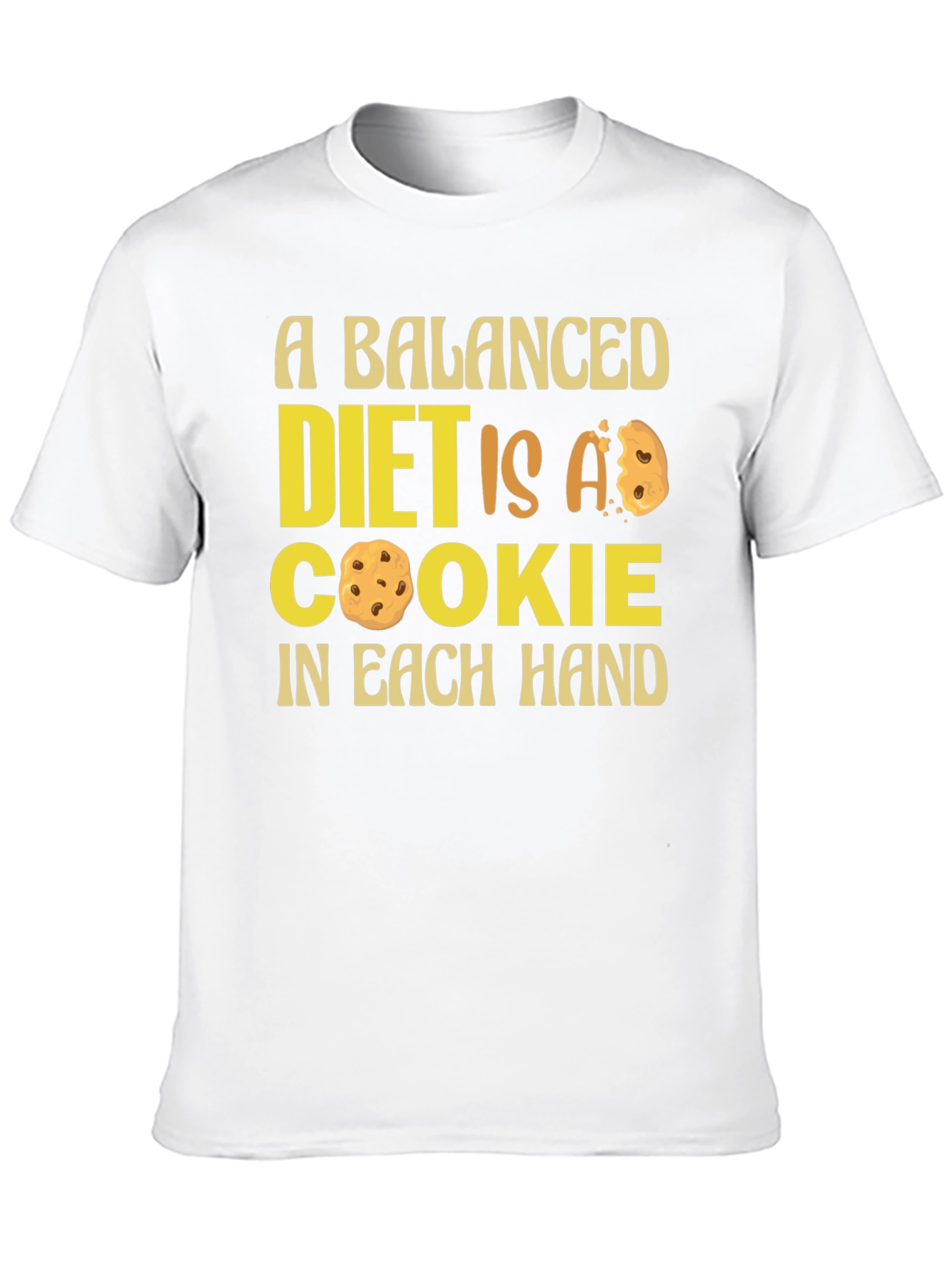 Black Balanced Diet Cookie T-Shirt - Funny Foodie Tee view 10