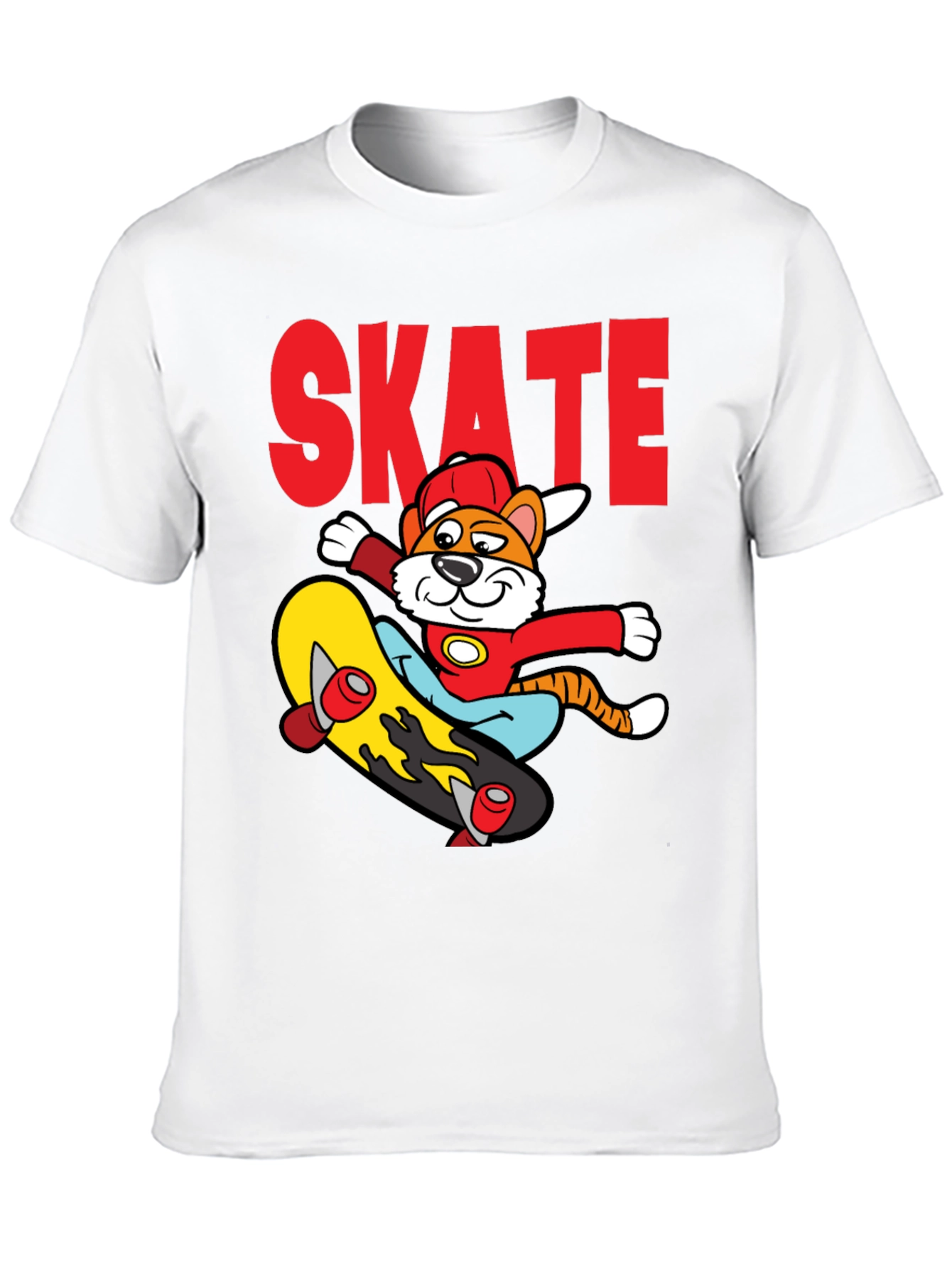 Black Skateboarding Cartoon Tiger Graphic Tee view 10