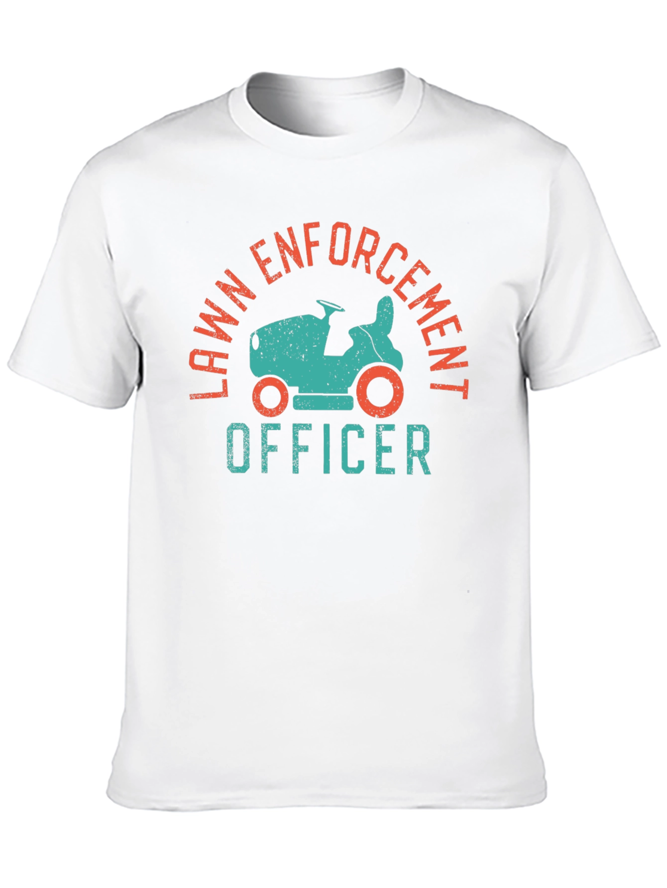 Black Lawn Enforcement Officer Funny Graphic Tee view 10