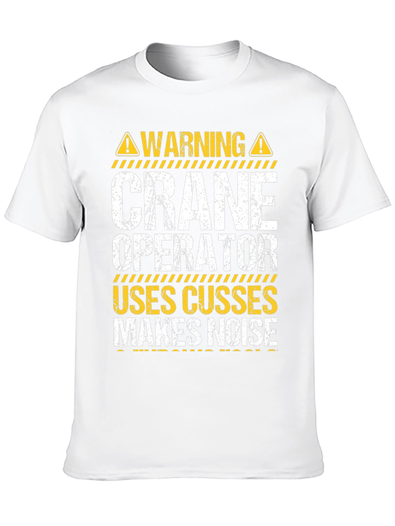 Black Warning Crane Operator T-Shirt view 10