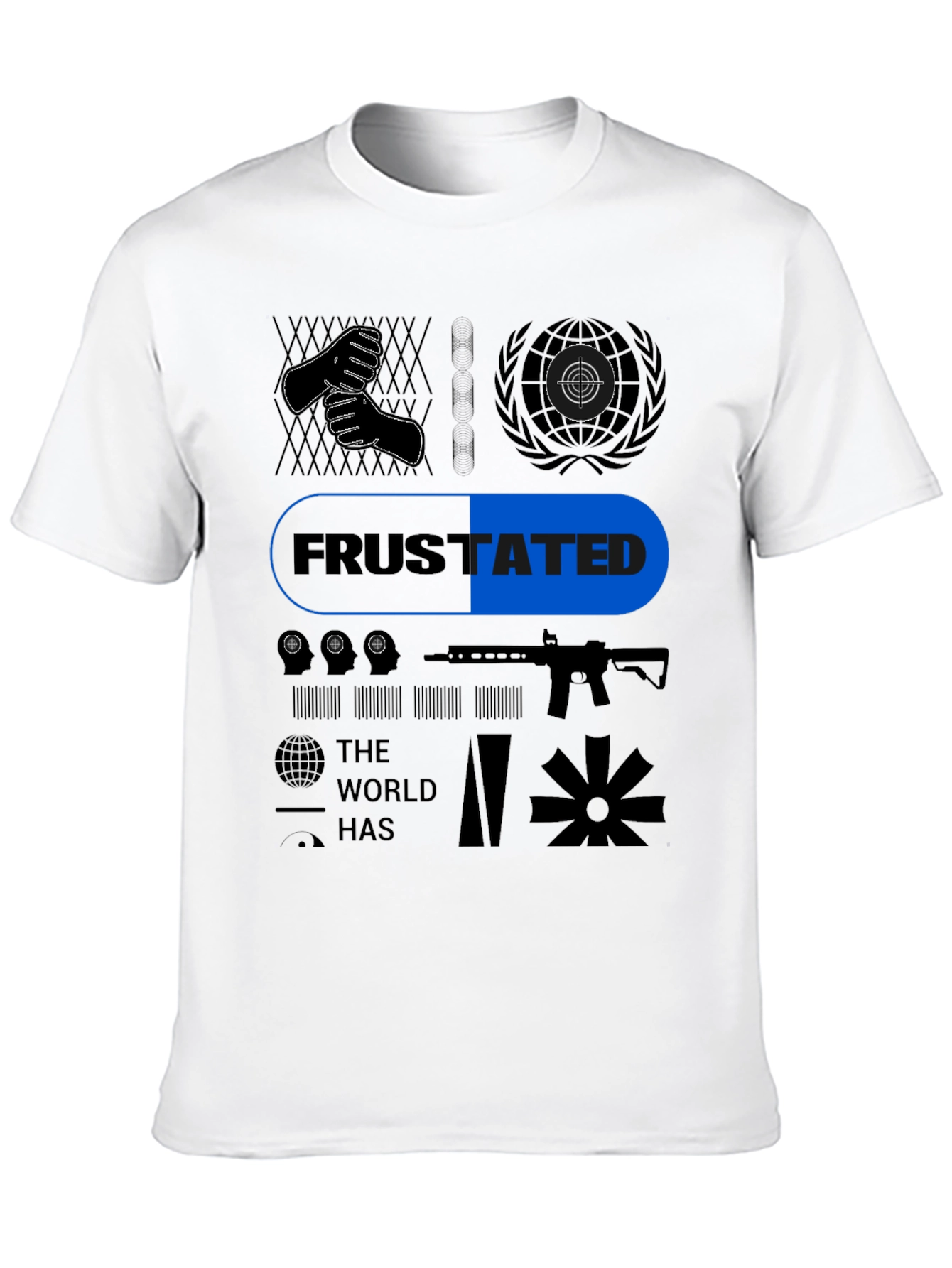 Black Frustrated Graphic T-Shirt - Black view 10