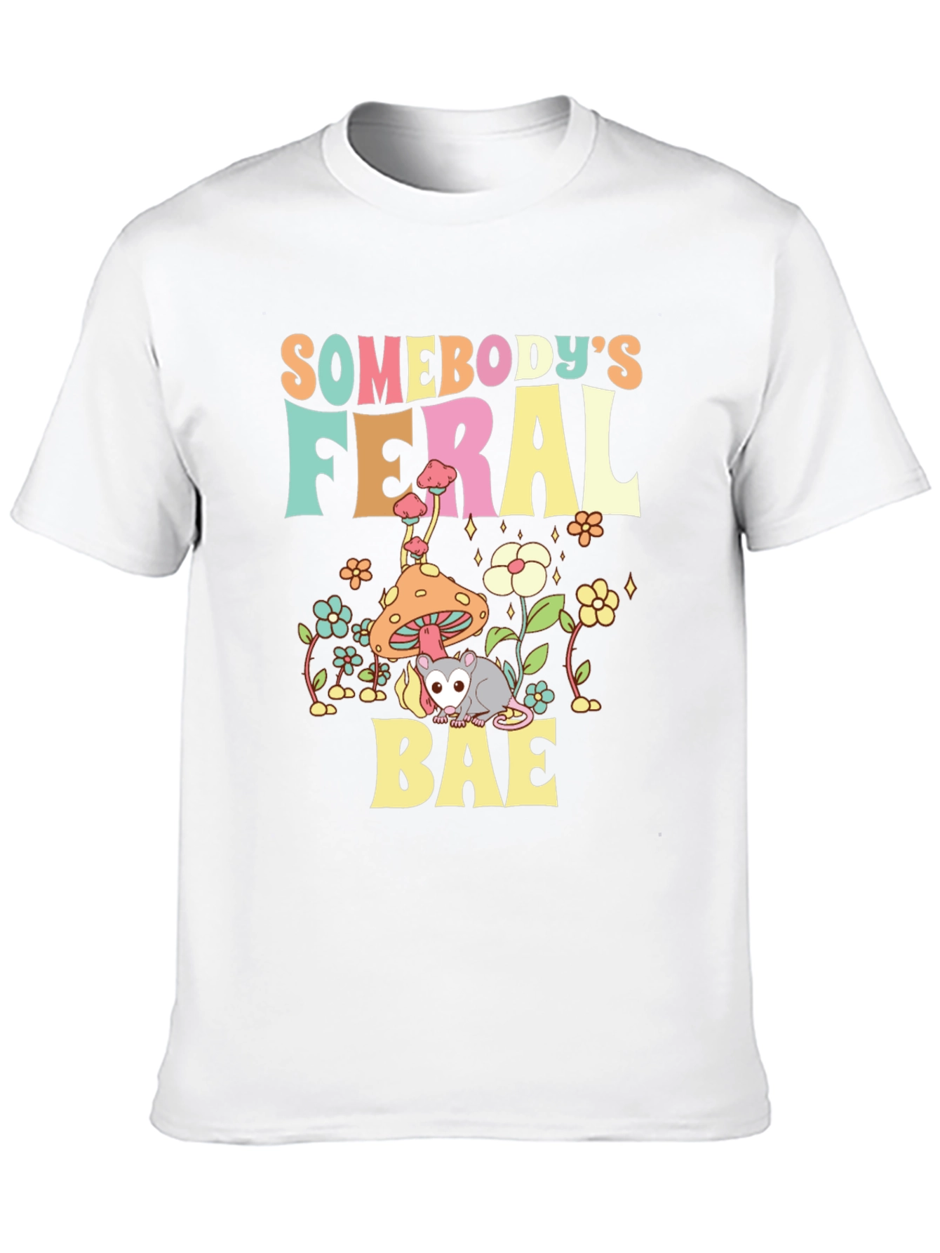 Black Somebody's Feral Bae Graphic T-Shirt view 10