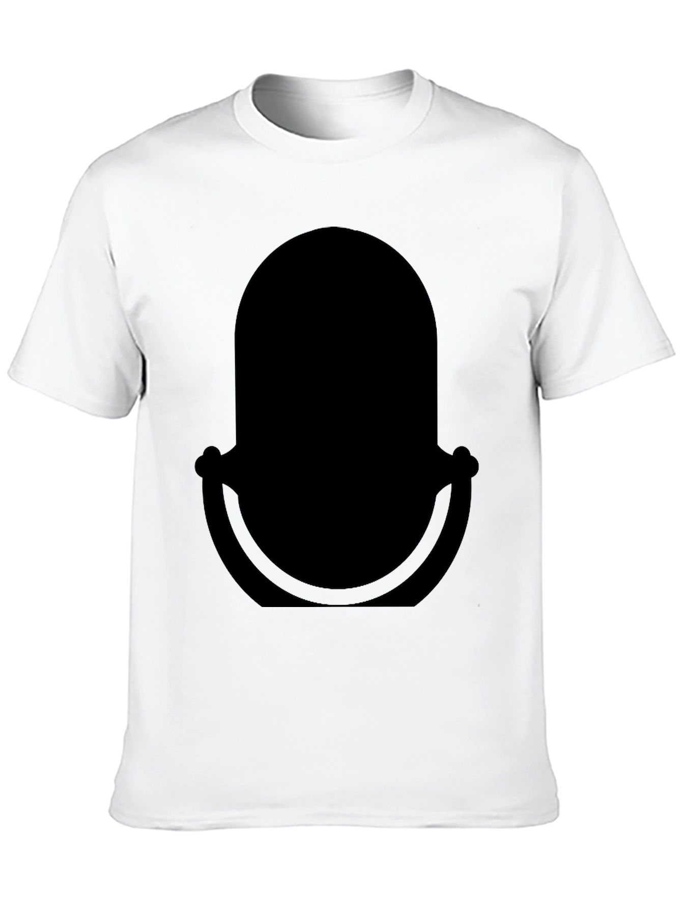 Black Classic Black T-Shirt with Retro Microphone Design view 10