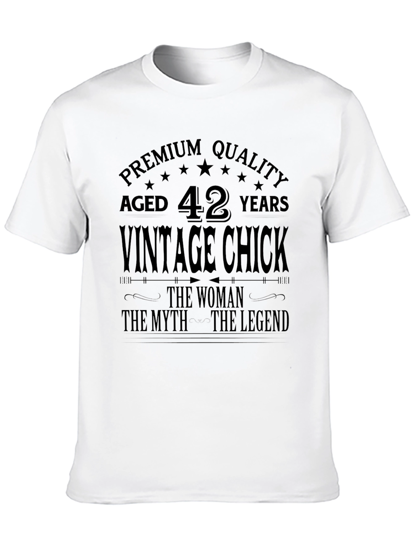 Black Vintage Chick 42nd Birthday Premium Quality T-Shirt view 10