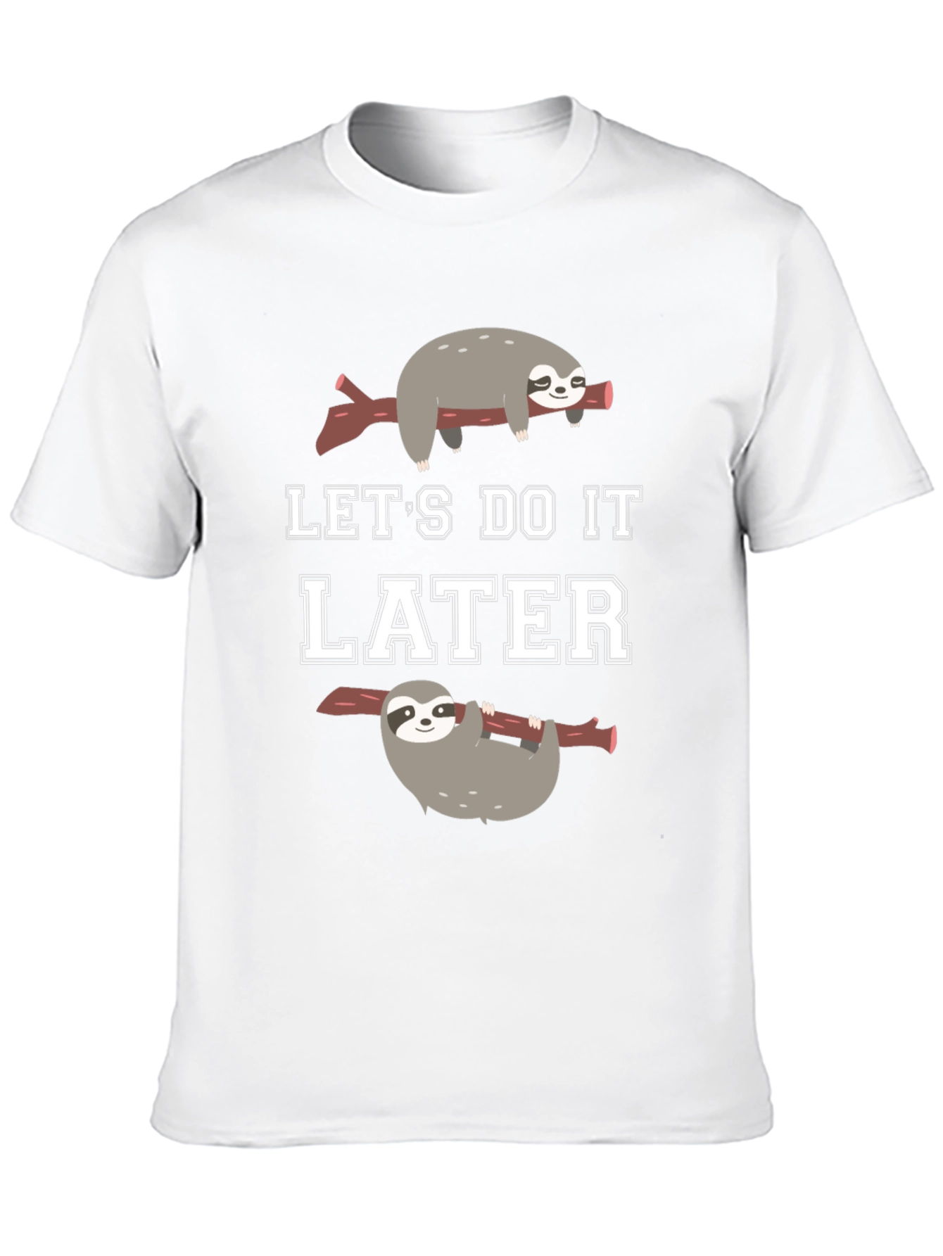 Black Let's Do It Later Sloth Graphic T-Shirt view 10