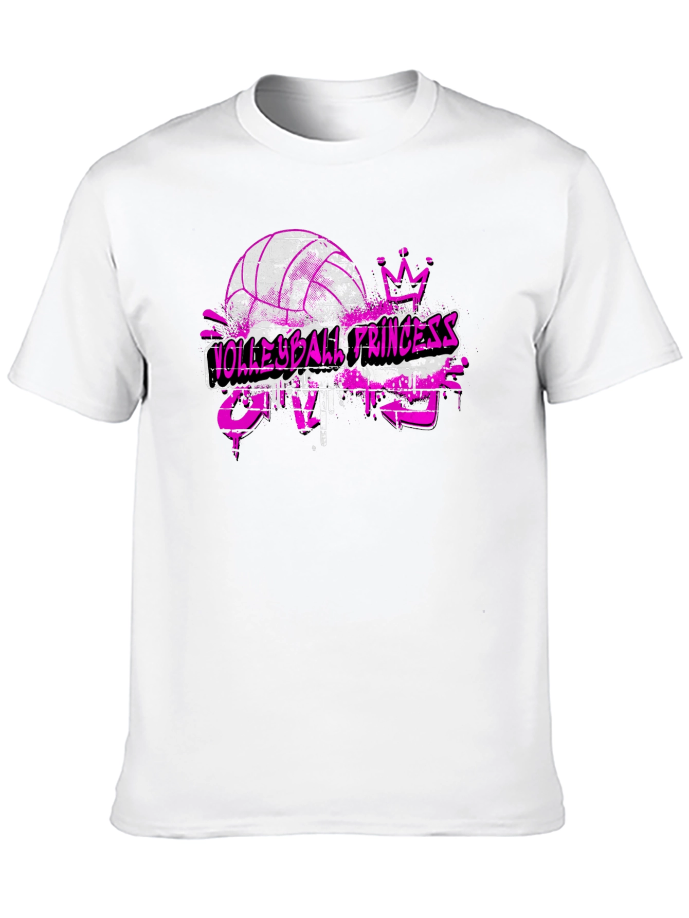 Black Volleyball Princess Crazy T-Shirt view 10