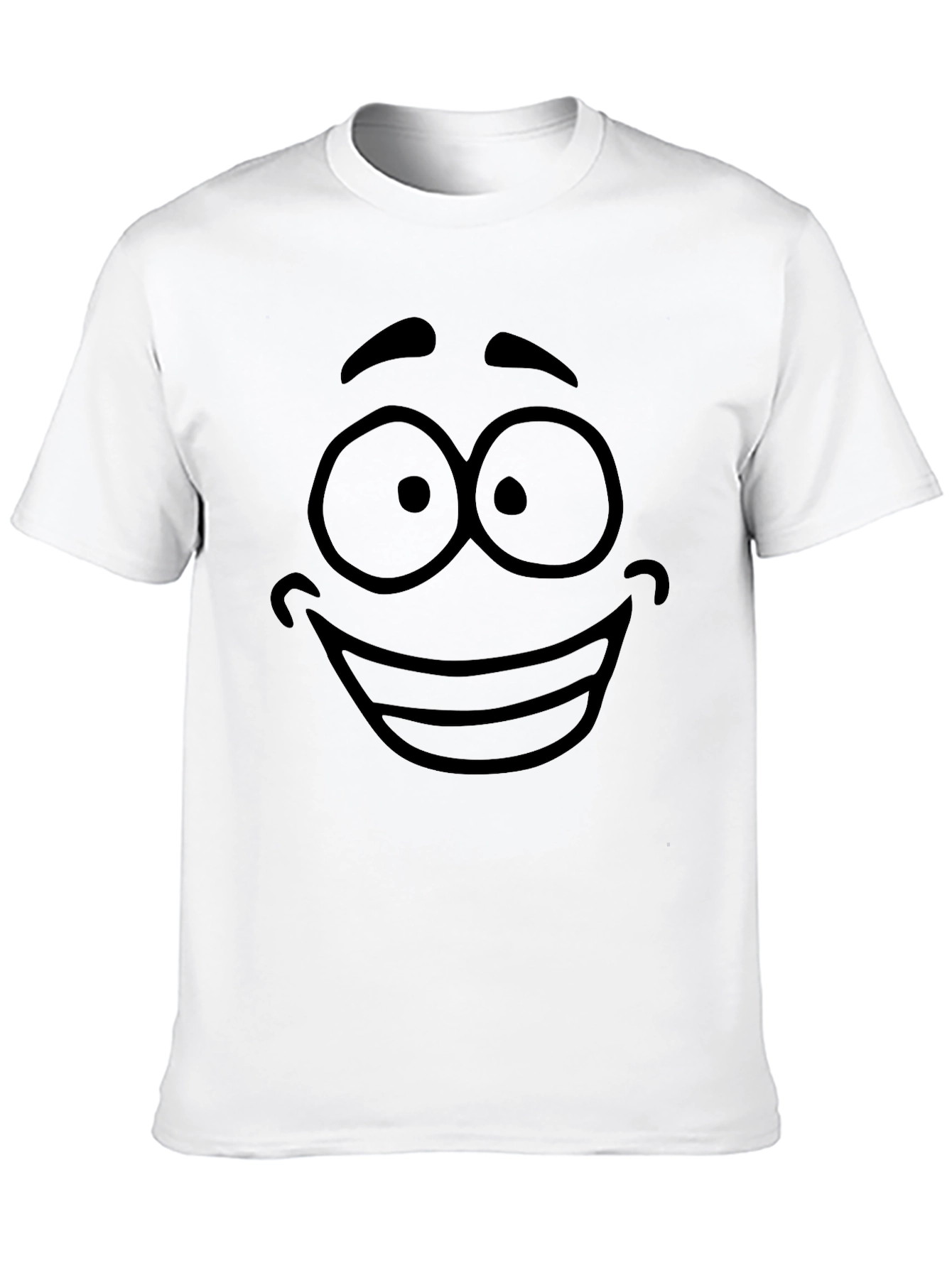 Black Funny Cartoon Face Black T-Shirt view 10