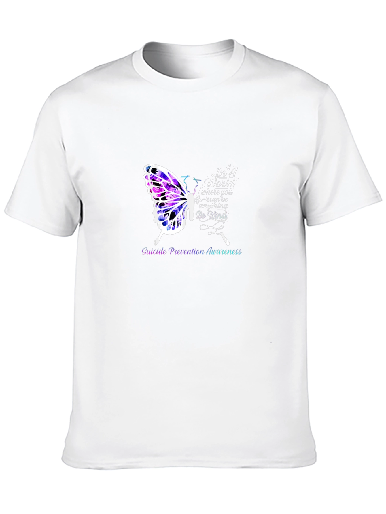 Black Suicide Prevention Butterfly Graphic Tee view 10