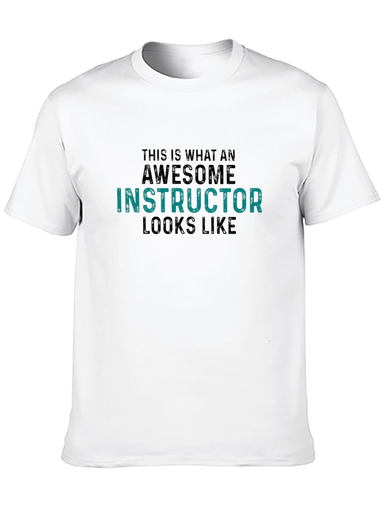 Black Awesome Instructor T-Shirt - Black Cotton Tee view 10