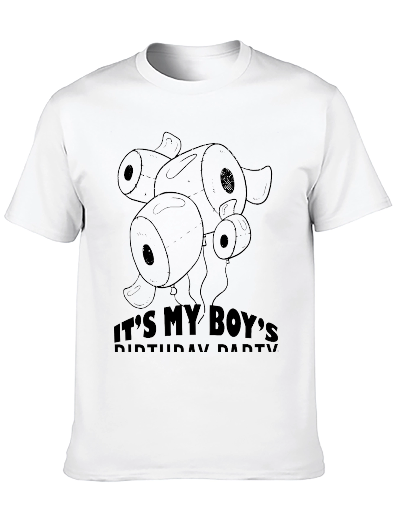 Black It's My Boy's Birthday Party T-Shirt view 10