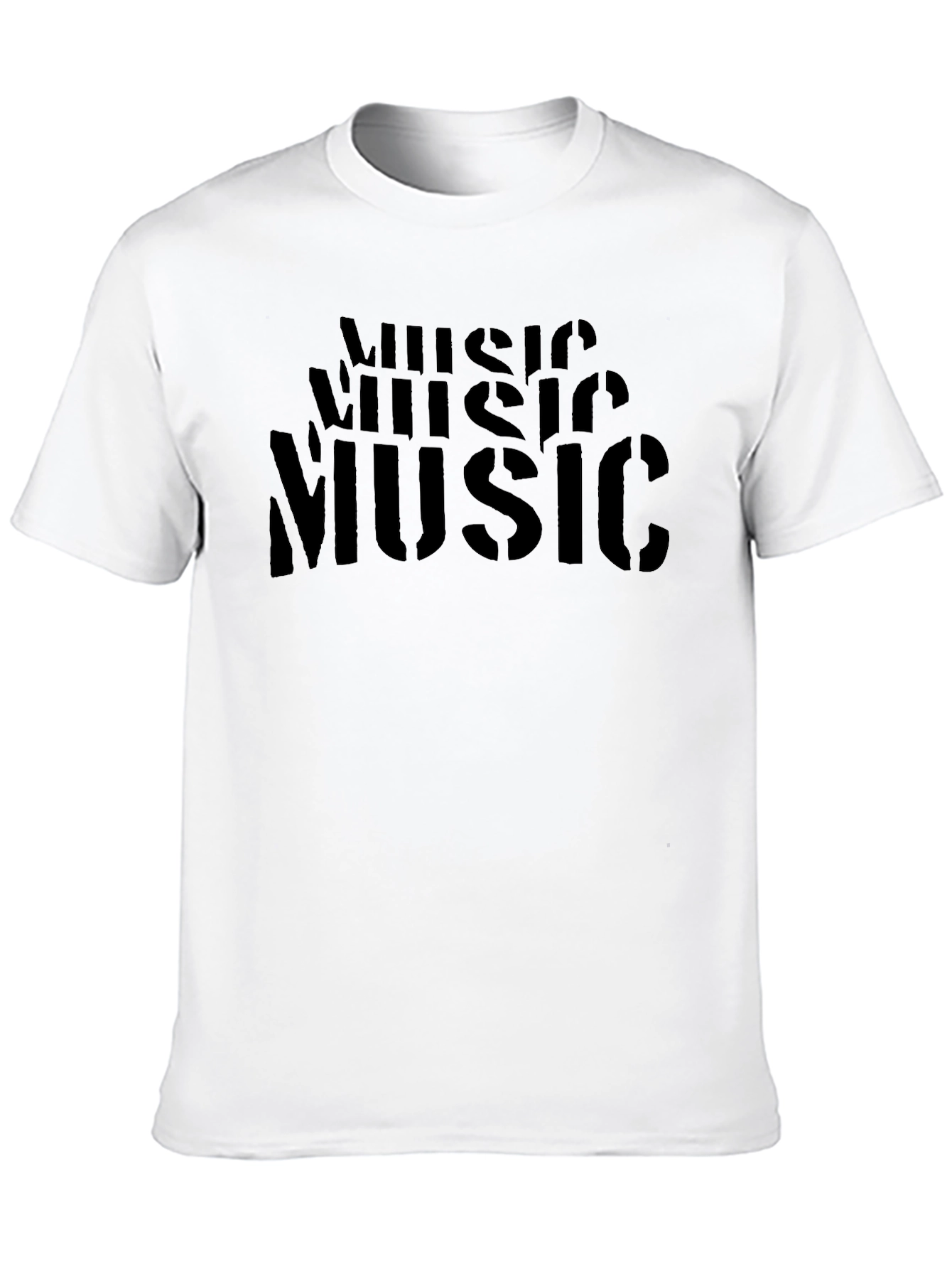 Black Men's Black "Music" Graphic T-Shirt view 10