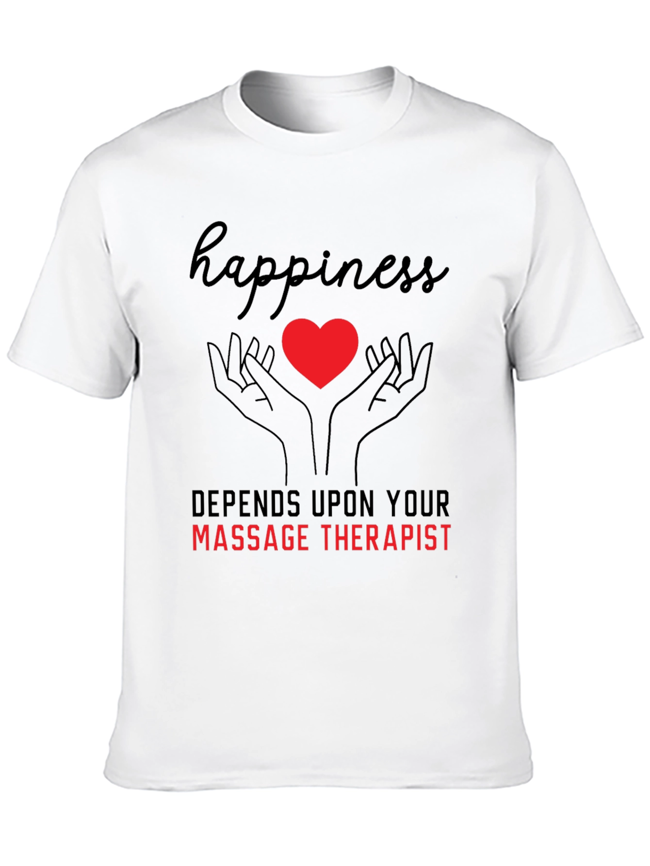 Black Happiness Massage Therapist T-Shirt view 10