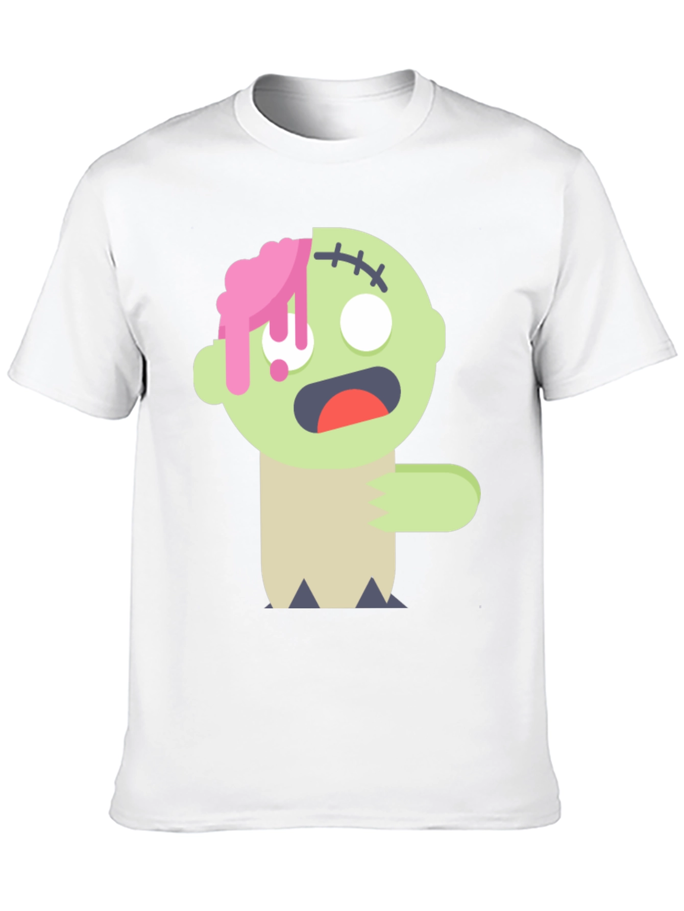 Black Zombie Cartoon Graphic T-Shirt view 10