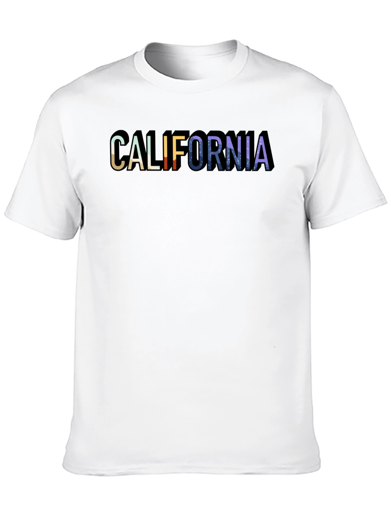 Black California Graphic Print Crew Neck T-Shirt view 10